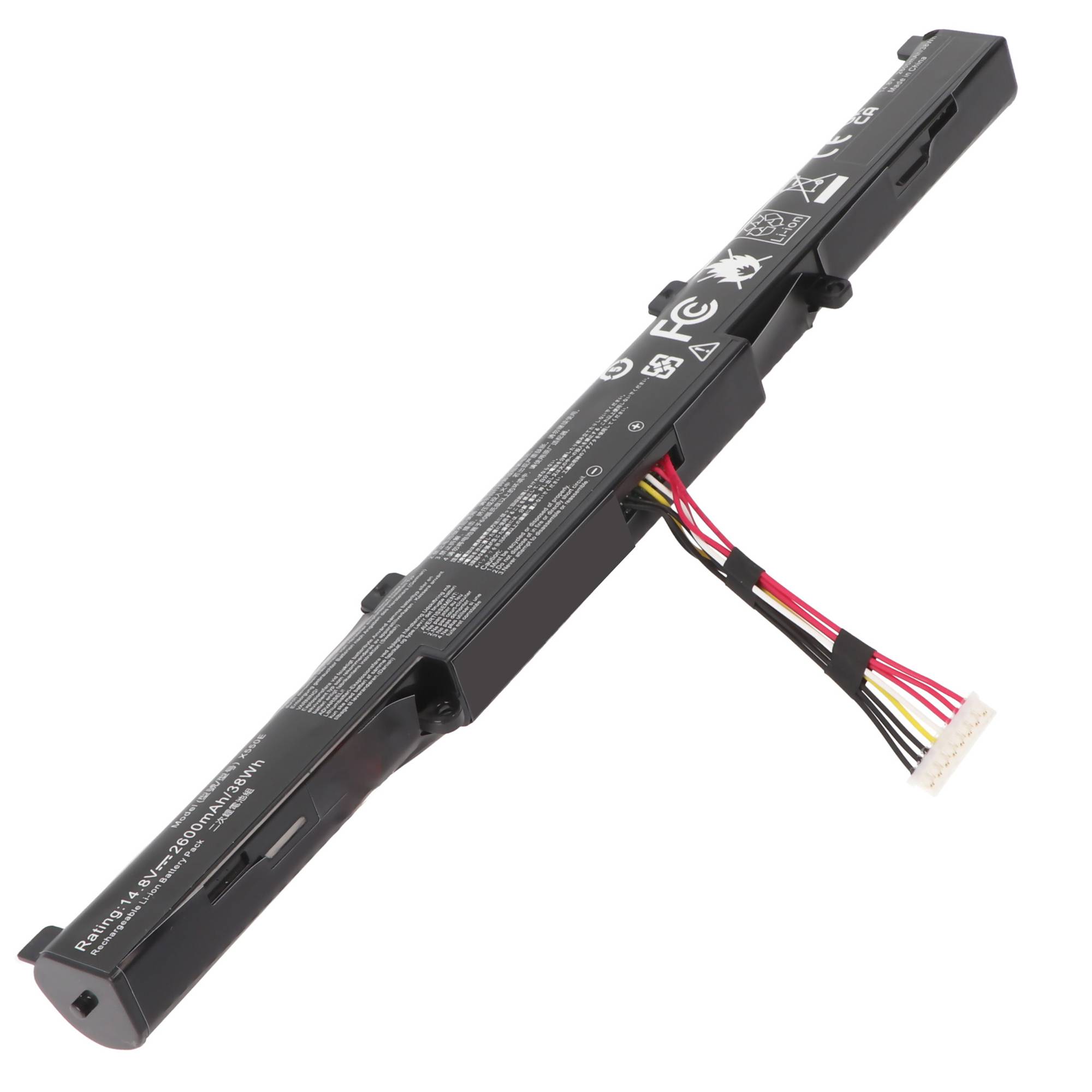 Akku passend für Asus A41-X550E Akku A450, A450C, F751, F751L, R752L, 15V 2600mAh 38,5Wh