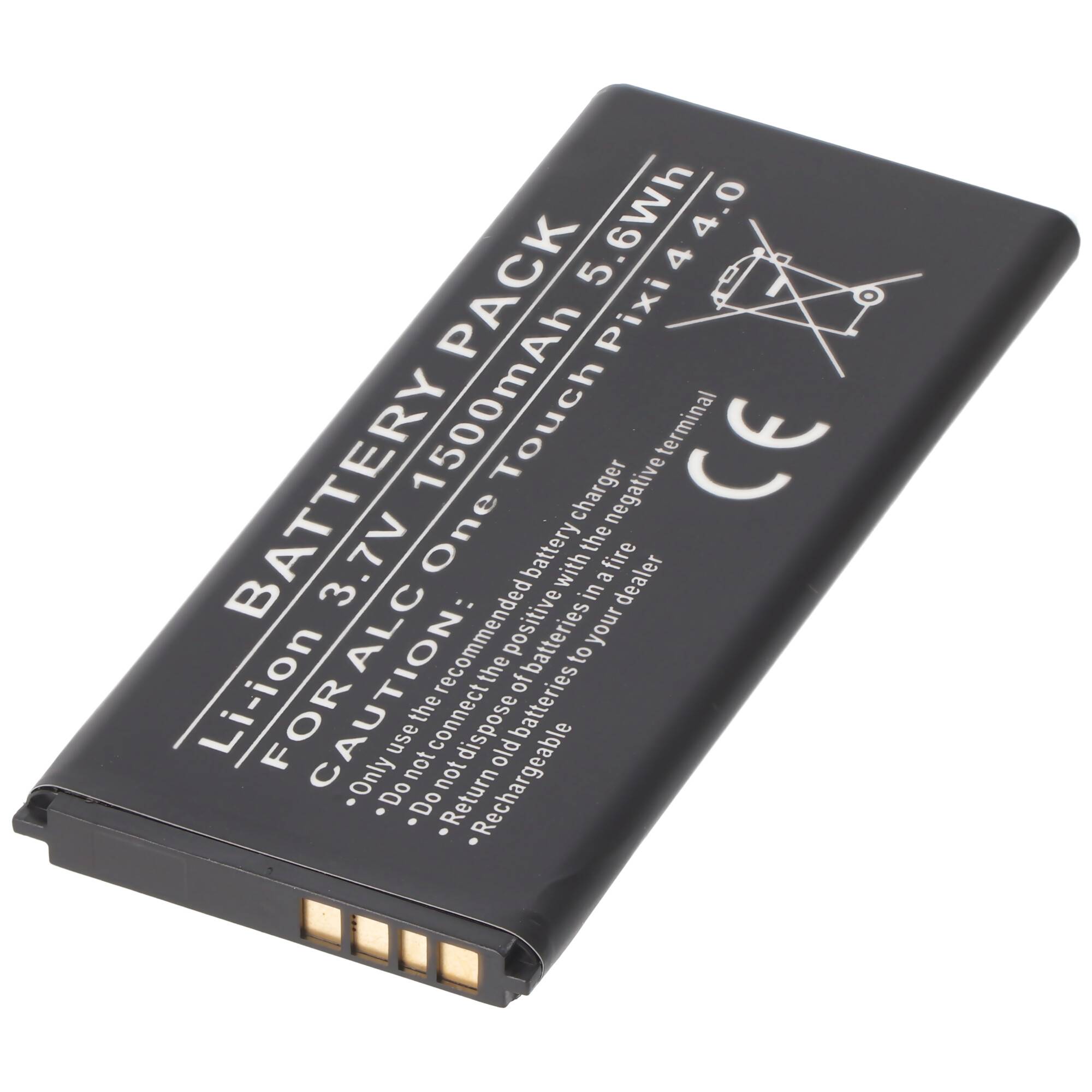 Schwarzes Lithium-Ionen-Akku-Pack für Mobiltelefone mit der Aufschrift „BATTERY PACK
