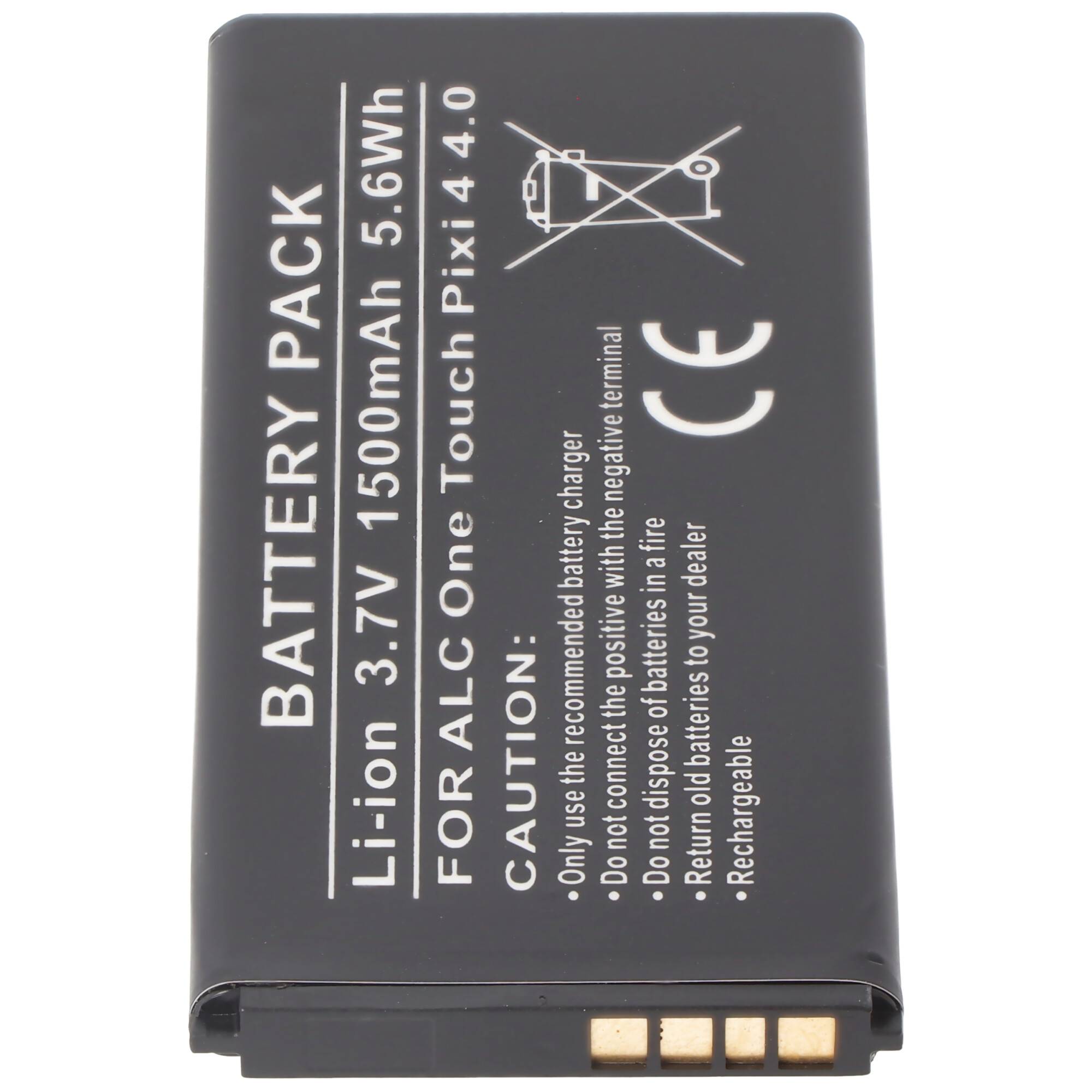 Schwarzes wiederaufladbares Lithium-Ionen-Akku-Pack mit der Bezeichnung „BATTERY PACK