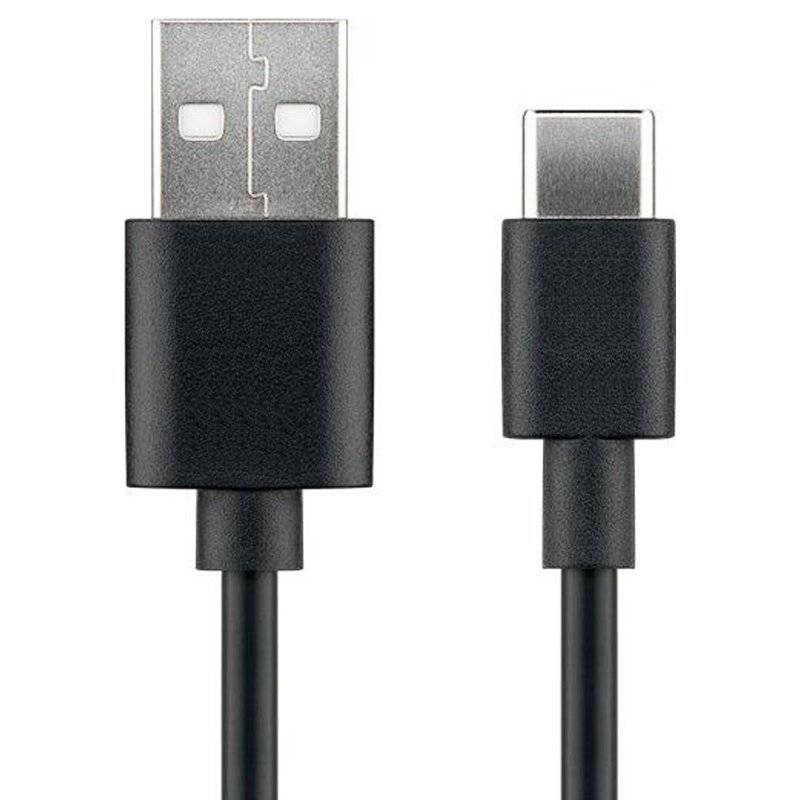 USB-C Lade- und Synchronisationskabel für alle Geräte mit USB-C Anschluss, 2 Meter Schwarz