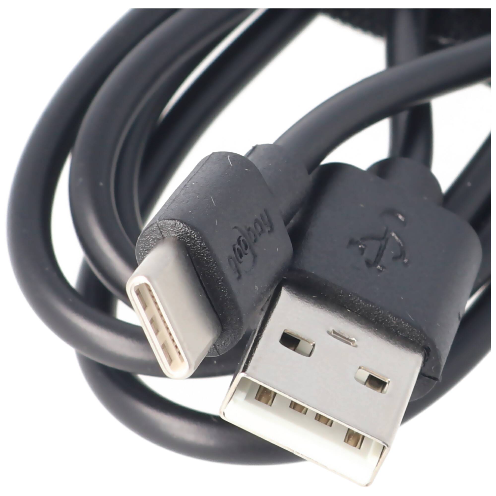 USB-C Lade- und Synchronisationskabel für alle Geräte mit USB-C Anschluss, 1 Meter Schwarz