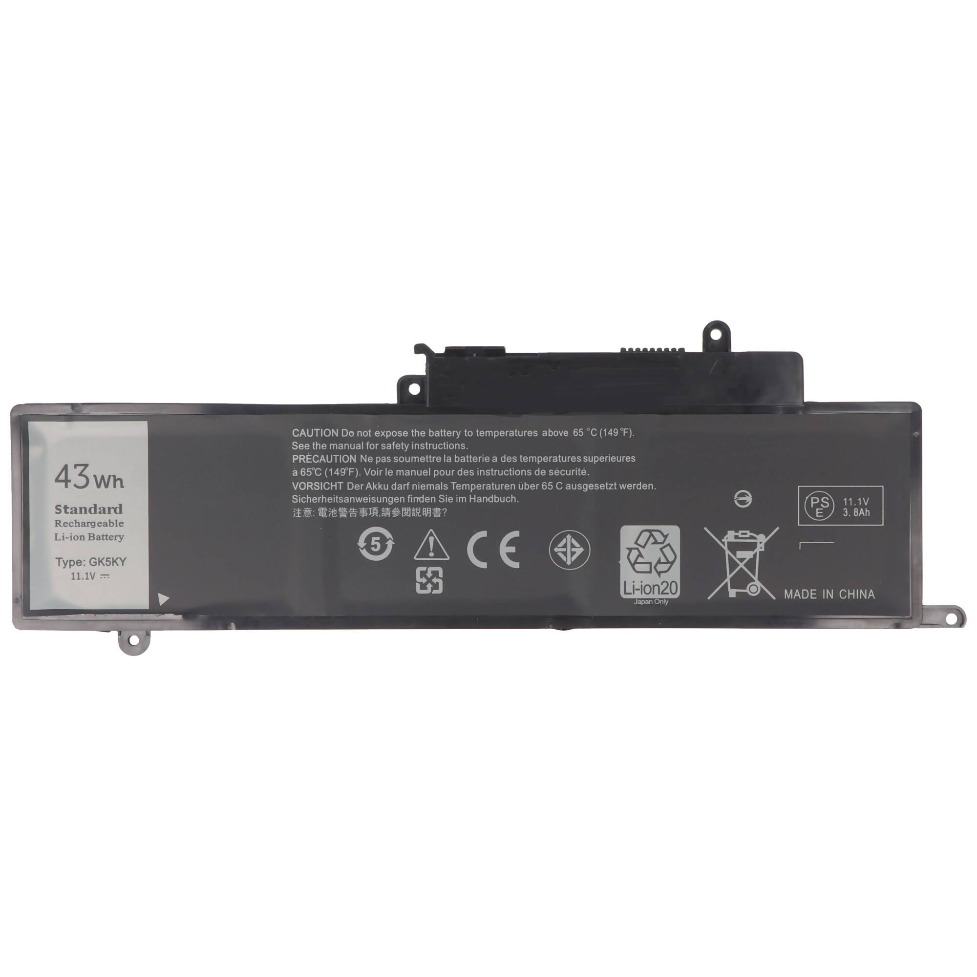 Akku passend für Dell Inspiron 11-3147, 11-3148 Akku 04K8YH, 0WF28, 4K8YH, GK5KY, 11,1V 3200mAh 25,2x79x7mm