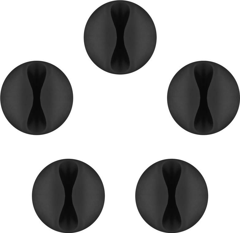 goobay Kabelführung für den Schreibtisch zur sauberen Kabelverlegung schwarz (5er Blister)