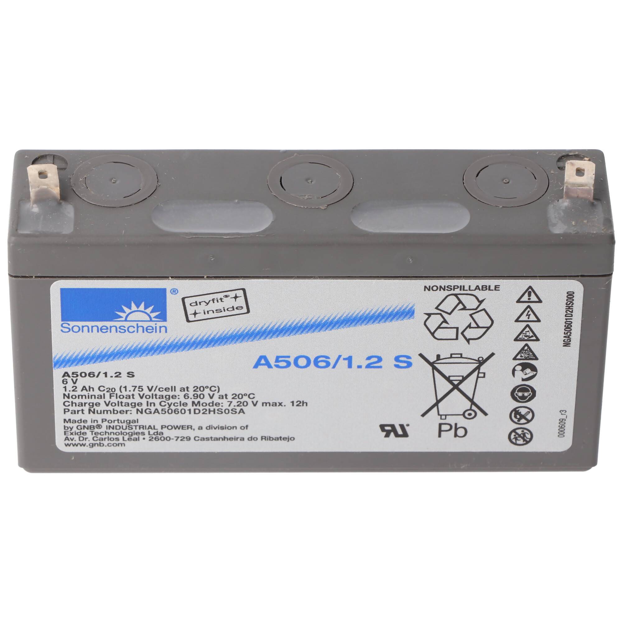 Sonnenschein Dryfit A506/1.2 S Blei Akku, Anschluss 4,8mm