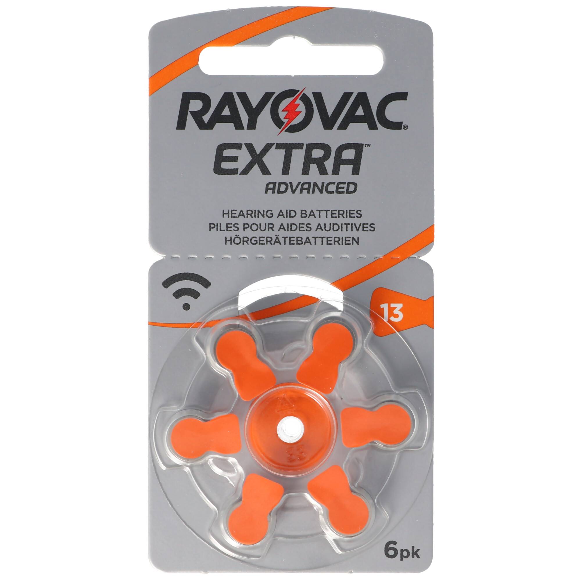Rayovac Hörgerätebatterie H13MF Nr. 13 PR48 Extra Advanced, 310mAh 6 Stück im Blister
