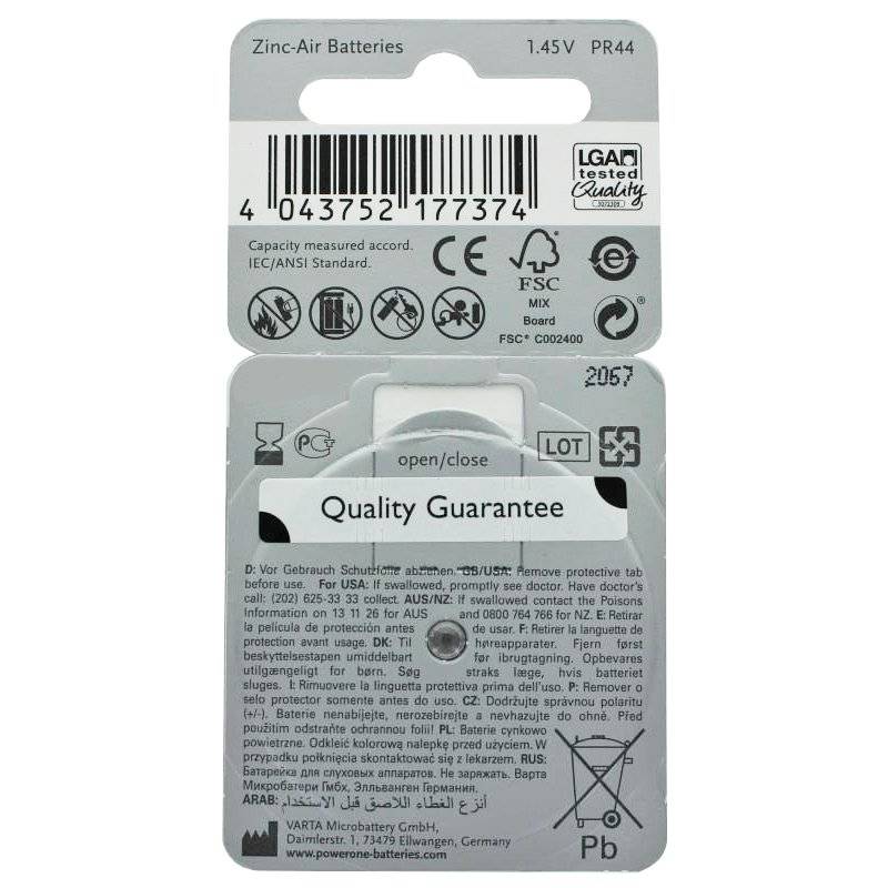 Rayovac Hörgerätebatterie H675MF Nr. 675 PR44 Extra Advanced, 630mAh 6 Stück im Blister