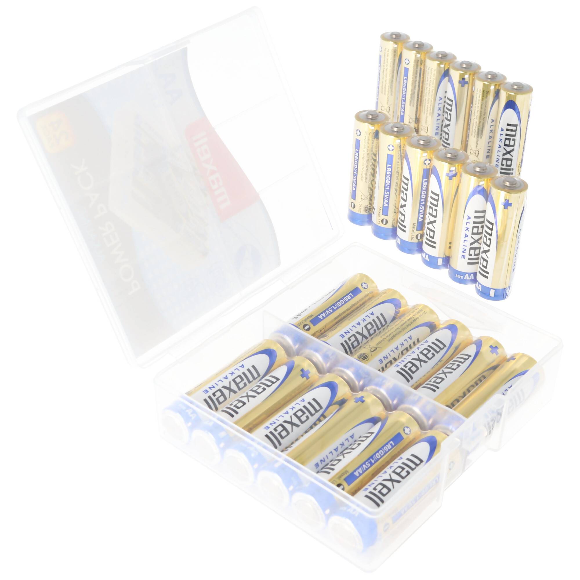 Maxell LR6 AA 24er Sparpack Mignon Batterien inklusive Aufbewahrungsbox LR06 Batteriesparpack