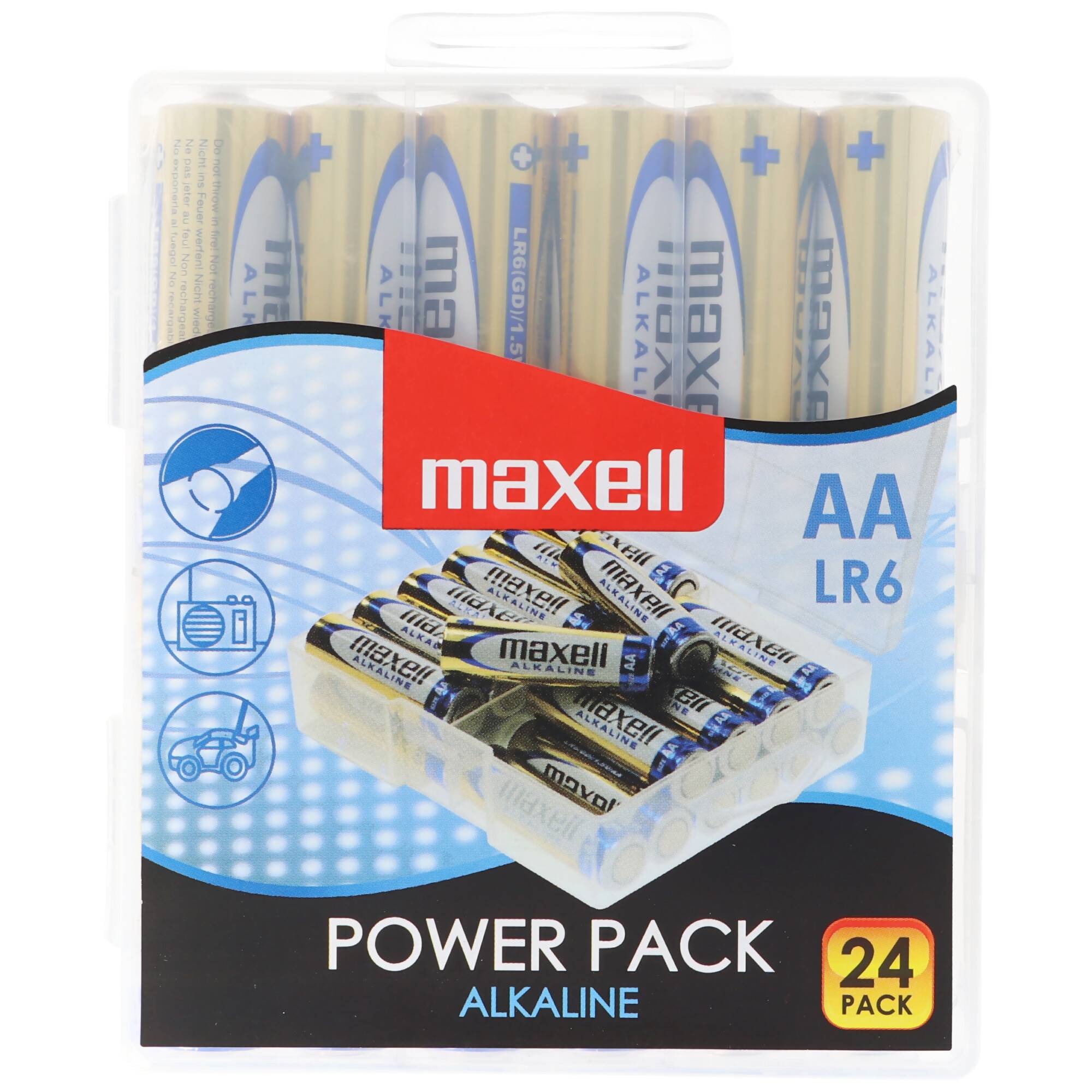 Maxell LR6 AA 24er Sparpack Mignon Batterien inklusive Aufbewahrungsbox LR06 Batteriesparpack
