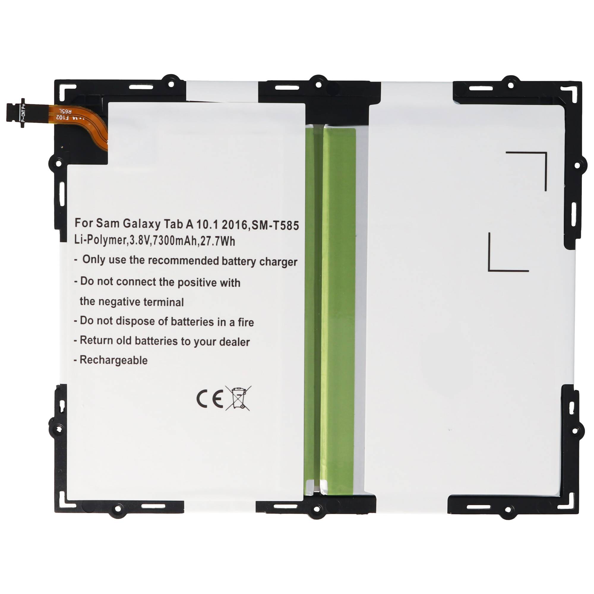EB-BT585ABA Akku passend für Samsung: Galaxy Tab A 10.1 M-T585, SM-T585C, SM-T585M 3,8 Volt 7300mAh