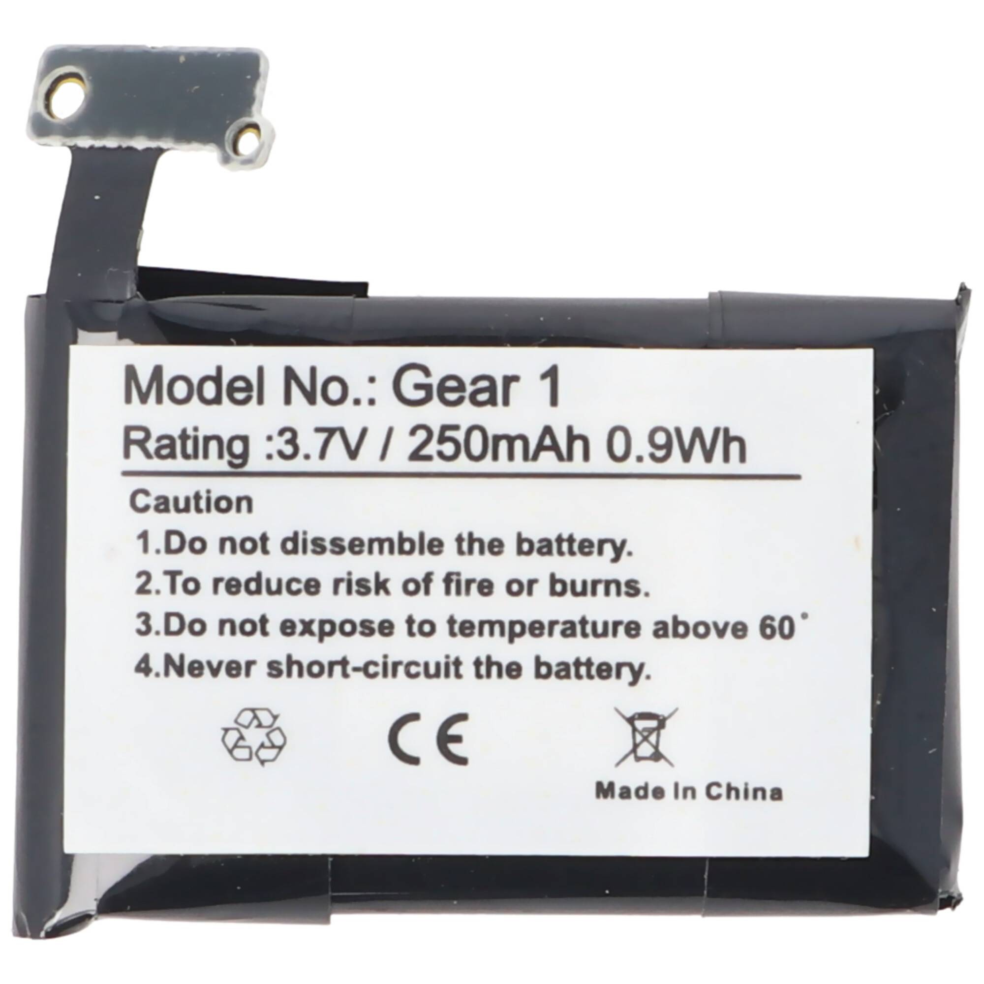 Akku passend für Samsung Gear 1, SM-V700, Samsung B030FE, GH43-03992A, SP48223 Lithium Polymer Akku 3,7 Volt 250mAh