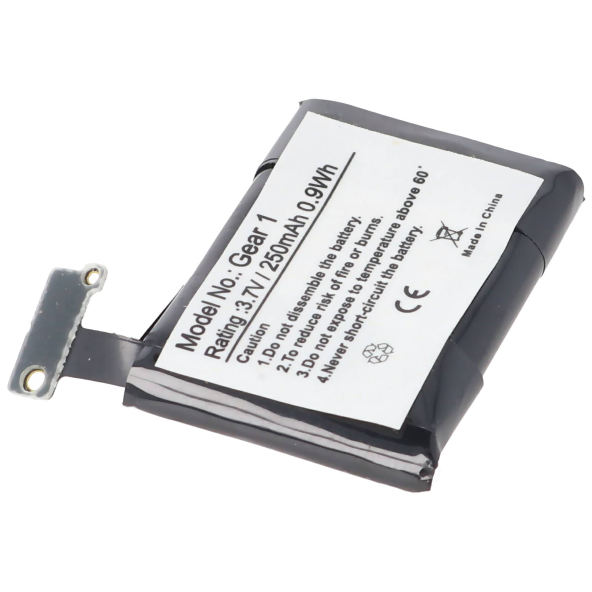 Akku passend für Samsung Gear 1, SM-V700, Samsung B030FE, GH43-03992A, SP48223 Lithium Polymer Akku 3,7 Volt 250mAh