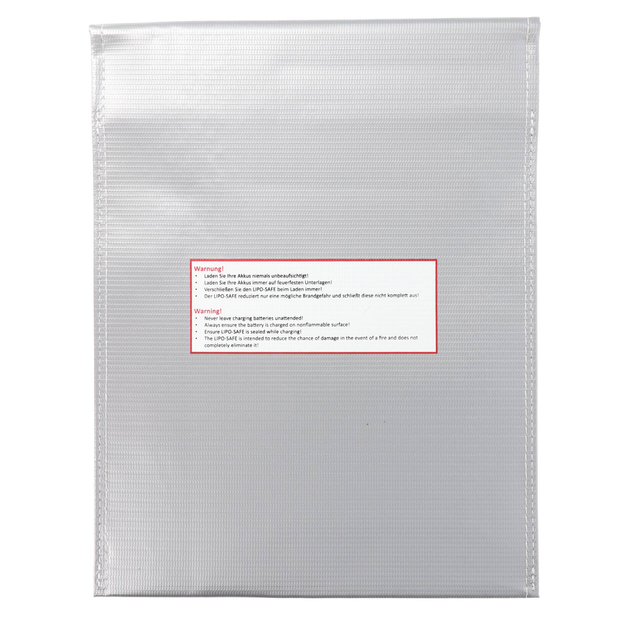 LIPO-SAFE Lipo Schutzbeutel klein, Lipos sicher aufbewahren! 23x18cm Silber 120gramm, Lipo Guard