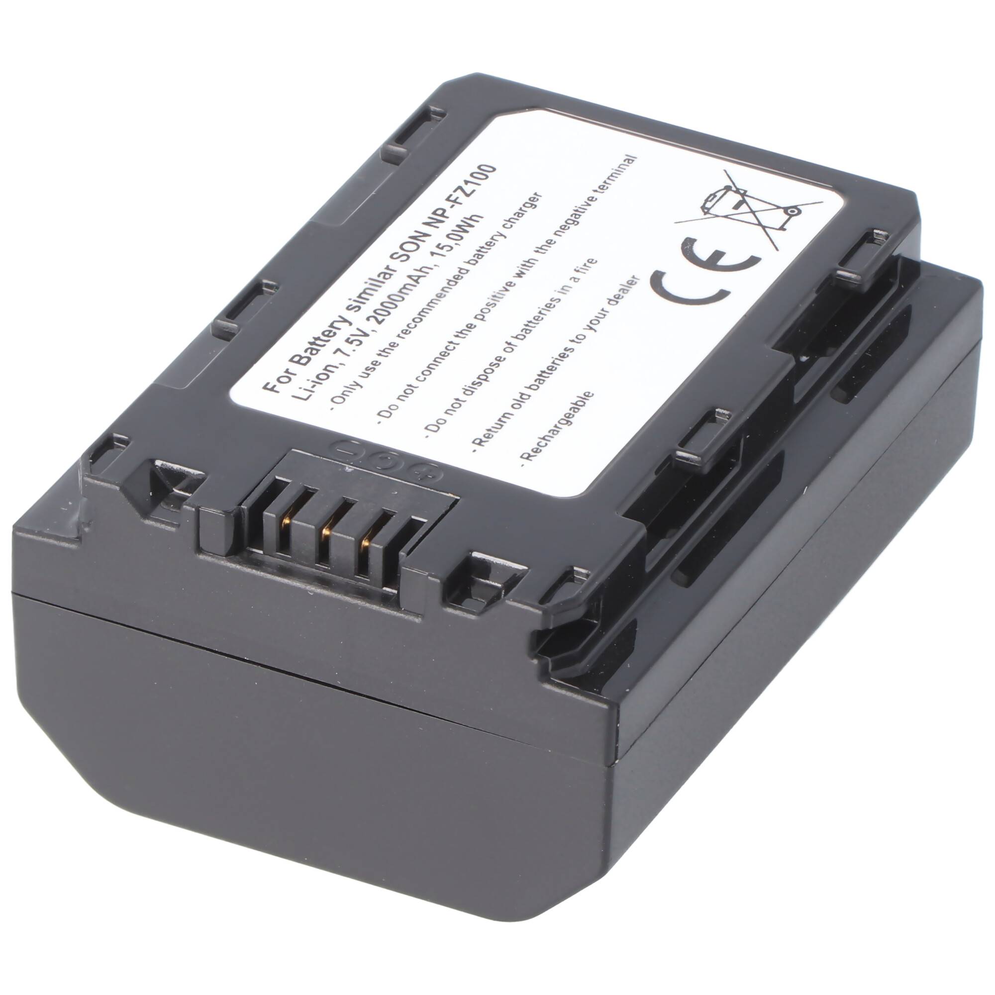 Akku passend für den Sony Akku NP-FZ100 Akku Sony A7 Mark 3, A7R Mark 3, Alpha a7 III, Alpha a7R III, Alpha A9, ILCE-7M3