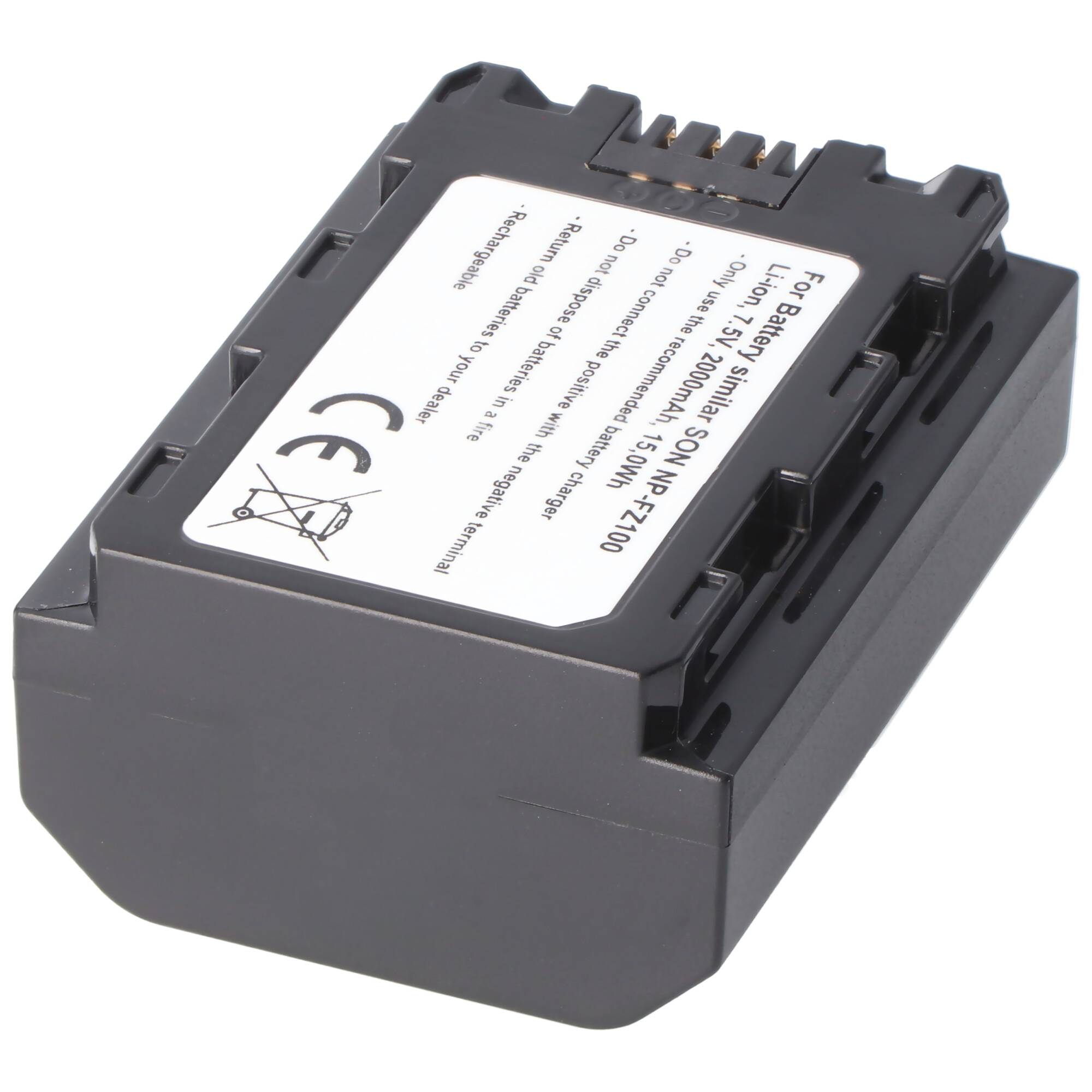 Akku passend für den Sony Akku NP-FZ100 Akku Sony A7 Mark 3, A7R Mark 3, Alpha a7 III, Alpha a7R III, Alpha A9, ILCE-7M3