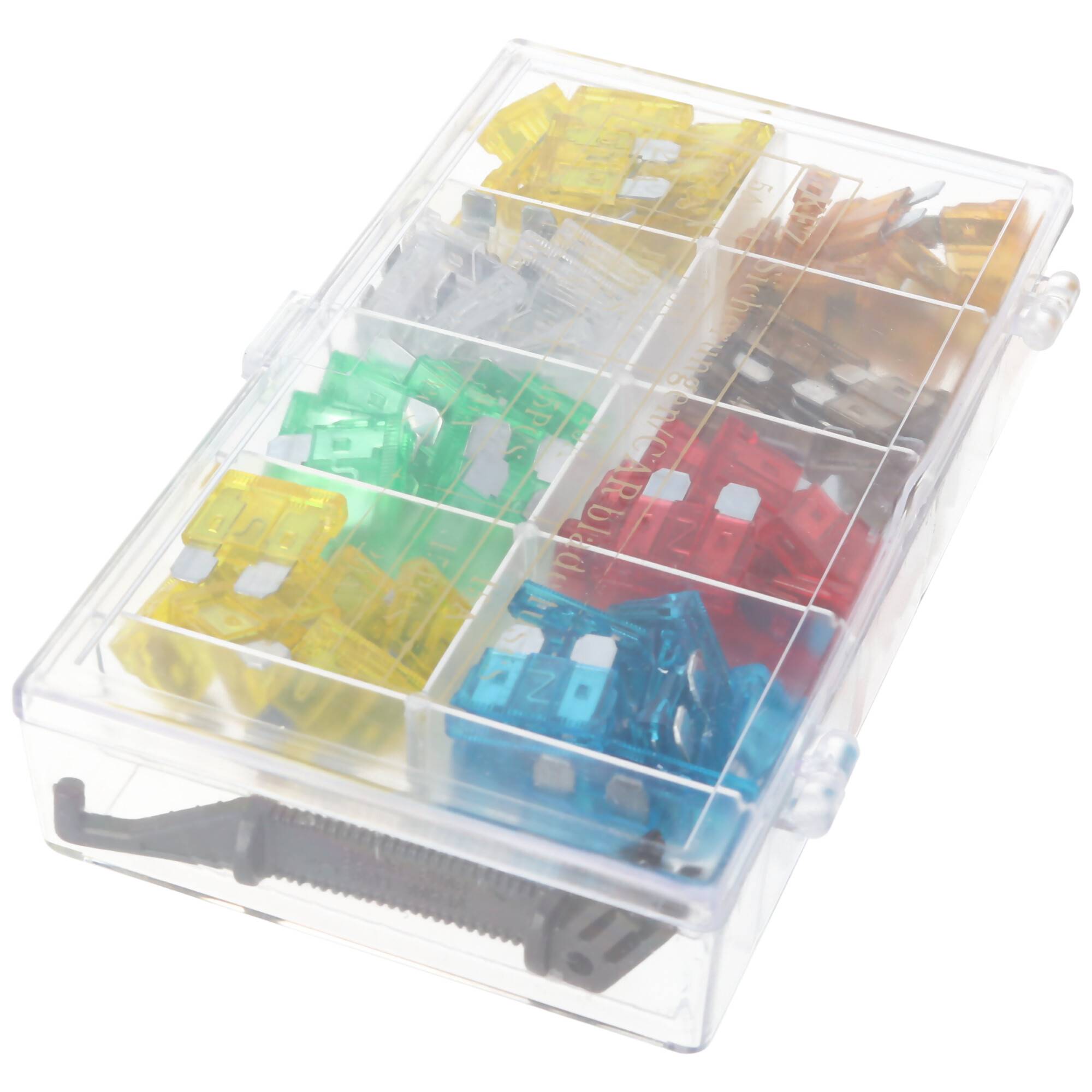 Kfz-Sicherungssortiment 101 teilige Flachsicherungen 19,1 x 5,1 x 18,5 mm, inklusive Werkzeug zum einfachen entnehmen de