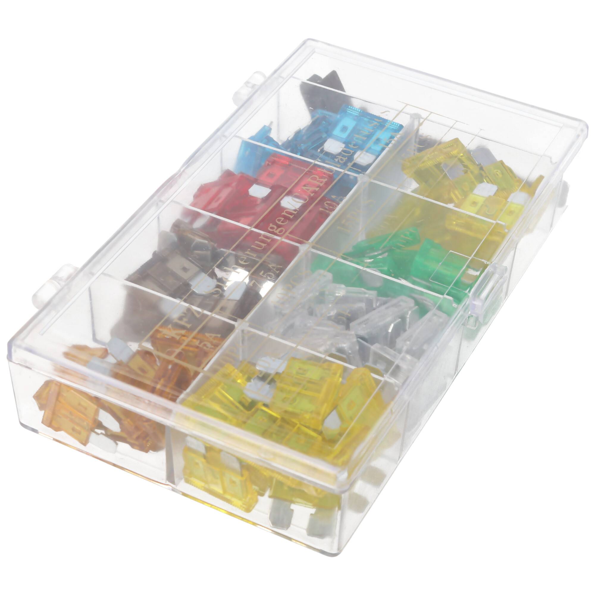 Kfz-Sicherungssortiment 101 teilige Flachsicherungen 19,1 x 5,1 x 18,5 mm, inklusive Werkzeug zum einfachen entnehmen de