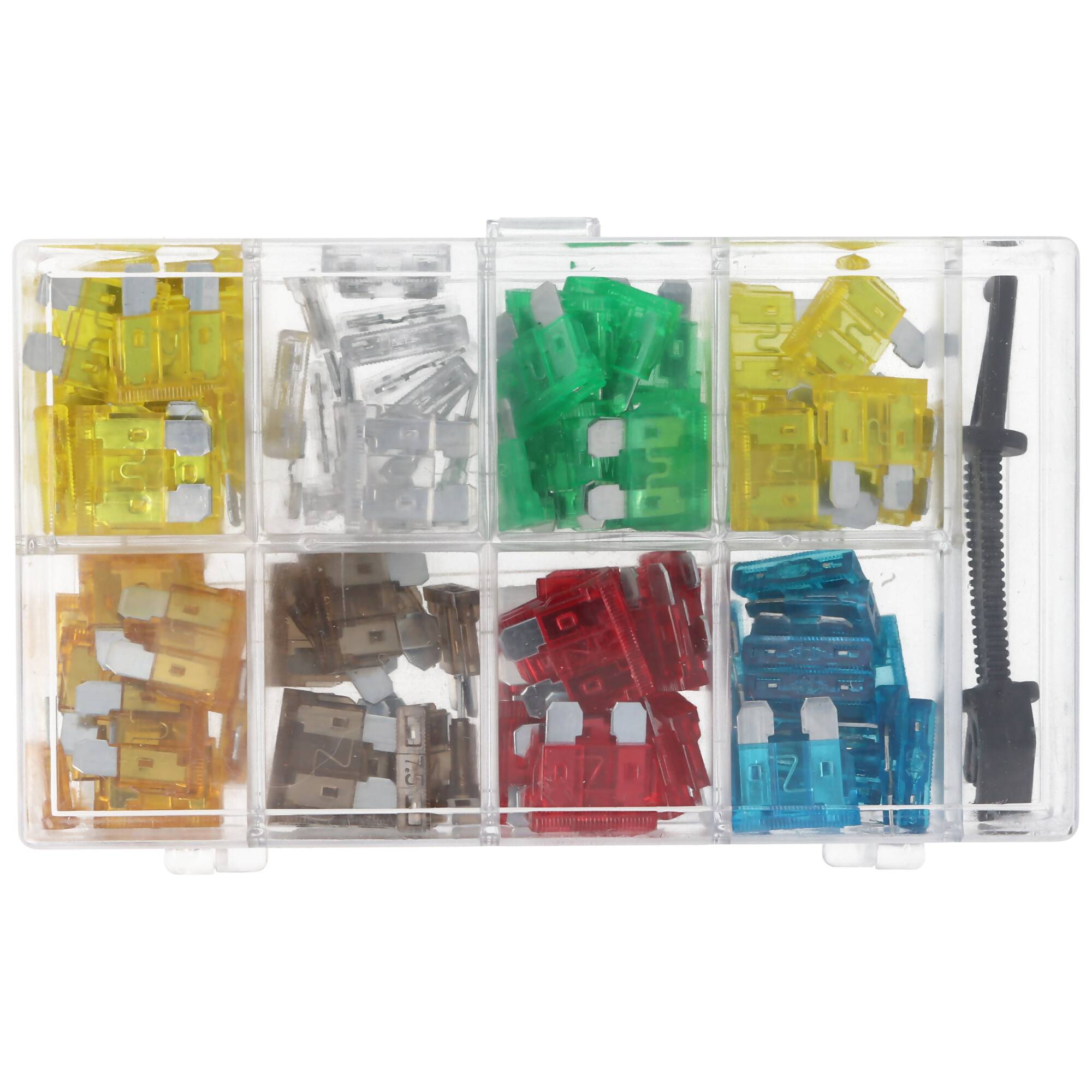 Kfz-Sicherungssortiment 101 teilige Flachsicherungen 19,1 x 5,1 x 18,5 mm, inklusive Werkzeug zum einfachen entnehmen de