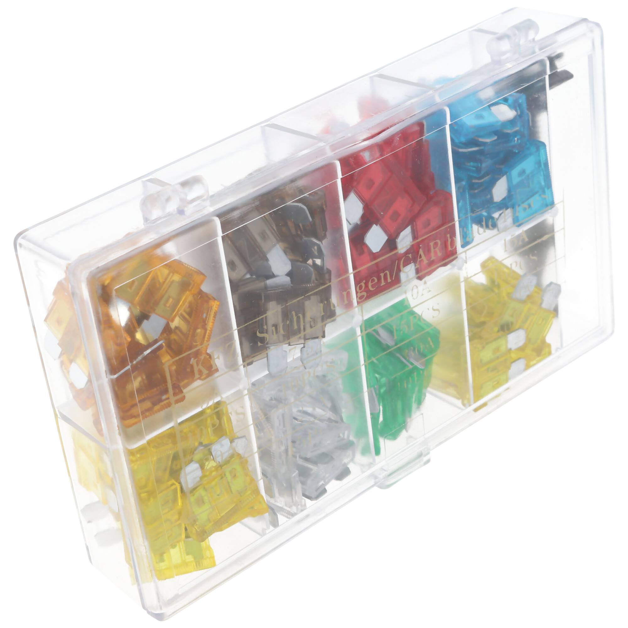 Kfz-Sicherungssortiment 101 teilige Flachsicherungen 19,1 x 5,1 x 18,5 mm, inklusive Werkzeug zum einfachen entnehmen de