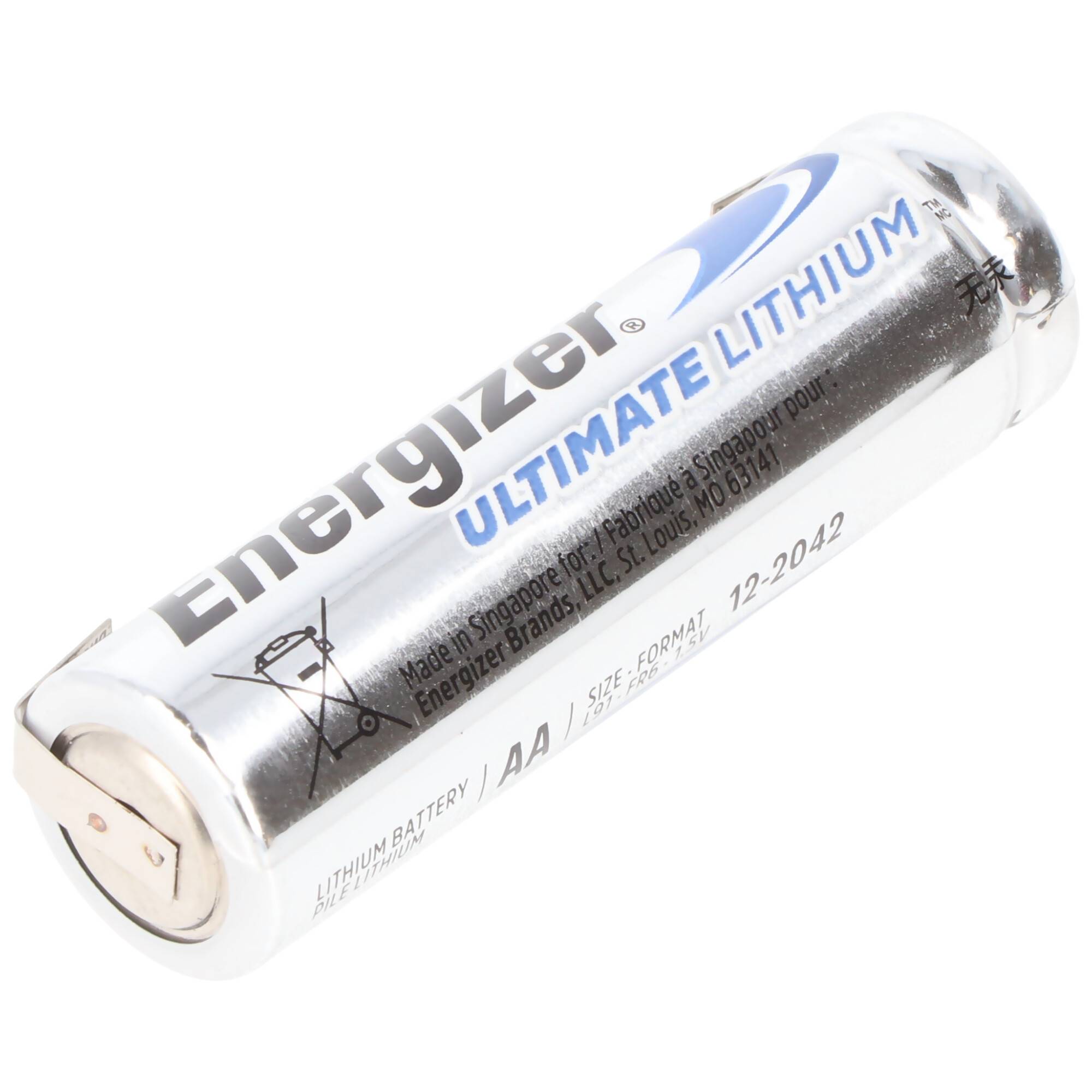 Energizer Ultimate Lithium L91 Mignon 1,5V mit Lötfahnen U-Form