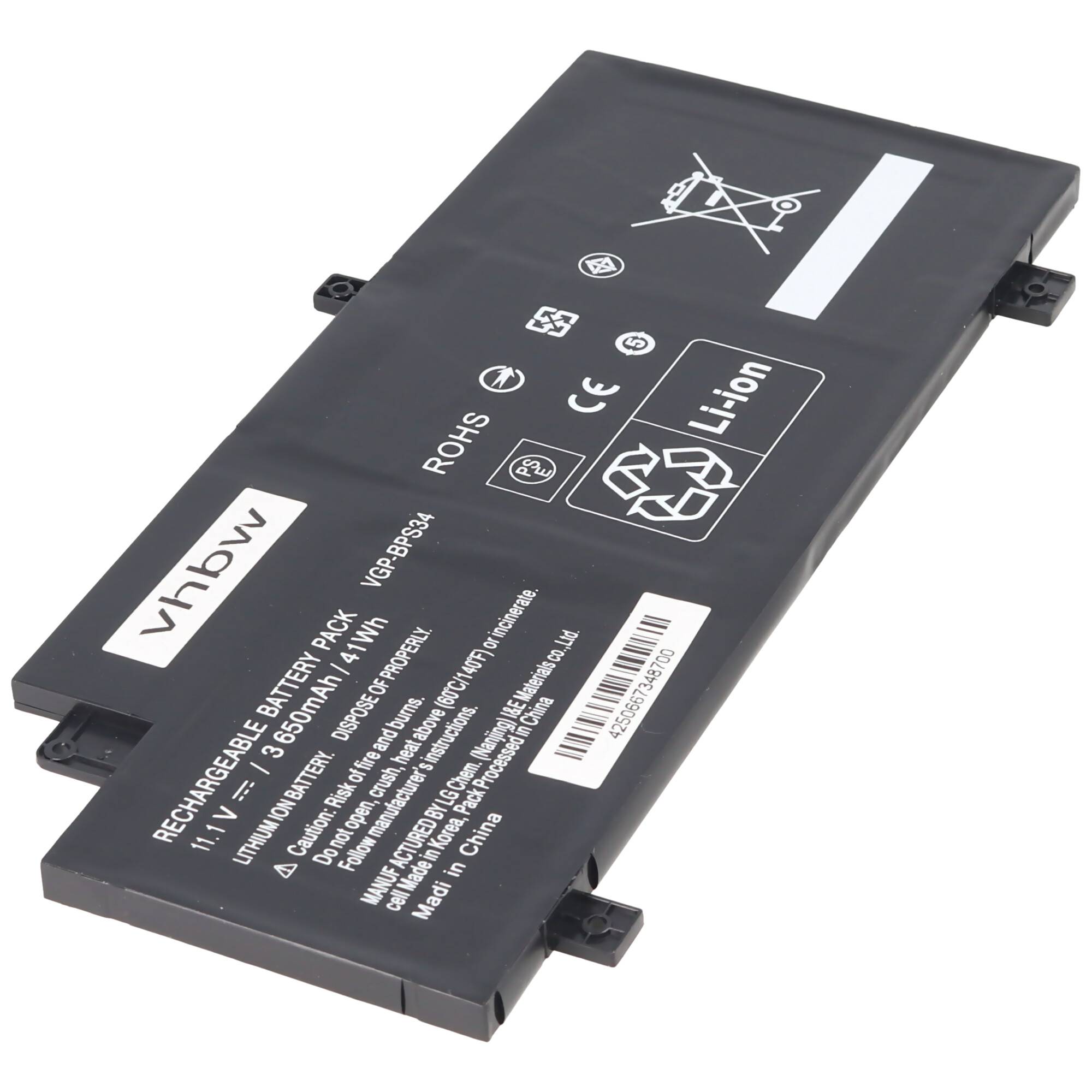Akku passend für Sony Vaio VGP-BPS34 mit 11,1V und 3600mAh