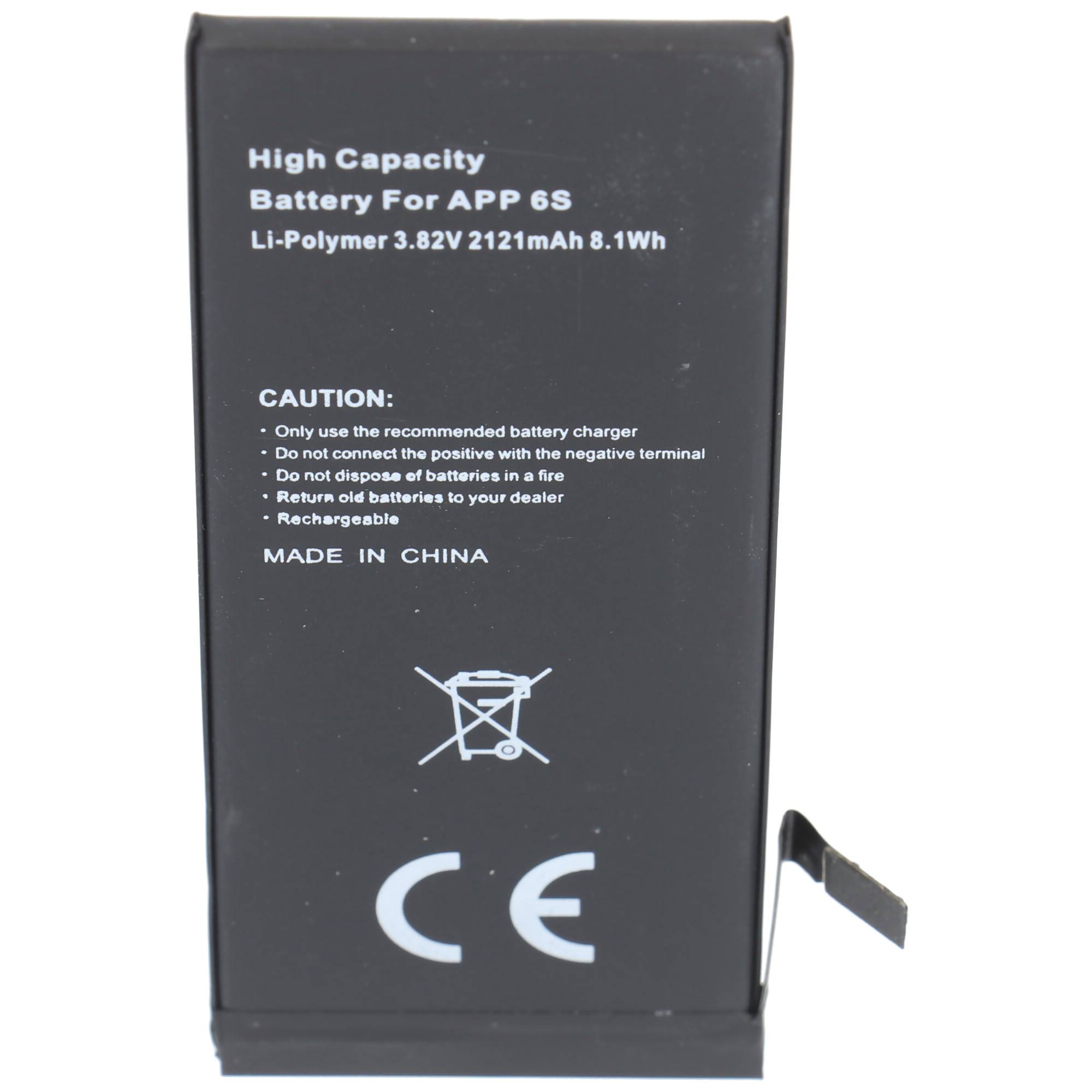 2121mAh satte Kapazität Hochleistungsakku mit passend für den Apple iPhone 6S Akku 616-00033, 616-00036, max. 8,1Wh