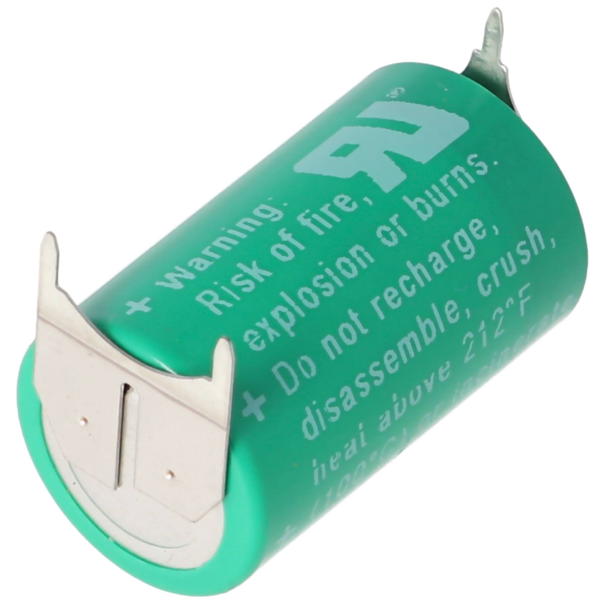 Varta CR1/2AA Lithium Batterie 6127 mit 3er Print Lötfahne, Pluskontakt 2er, Minus 1er, Rastermaß 10mm