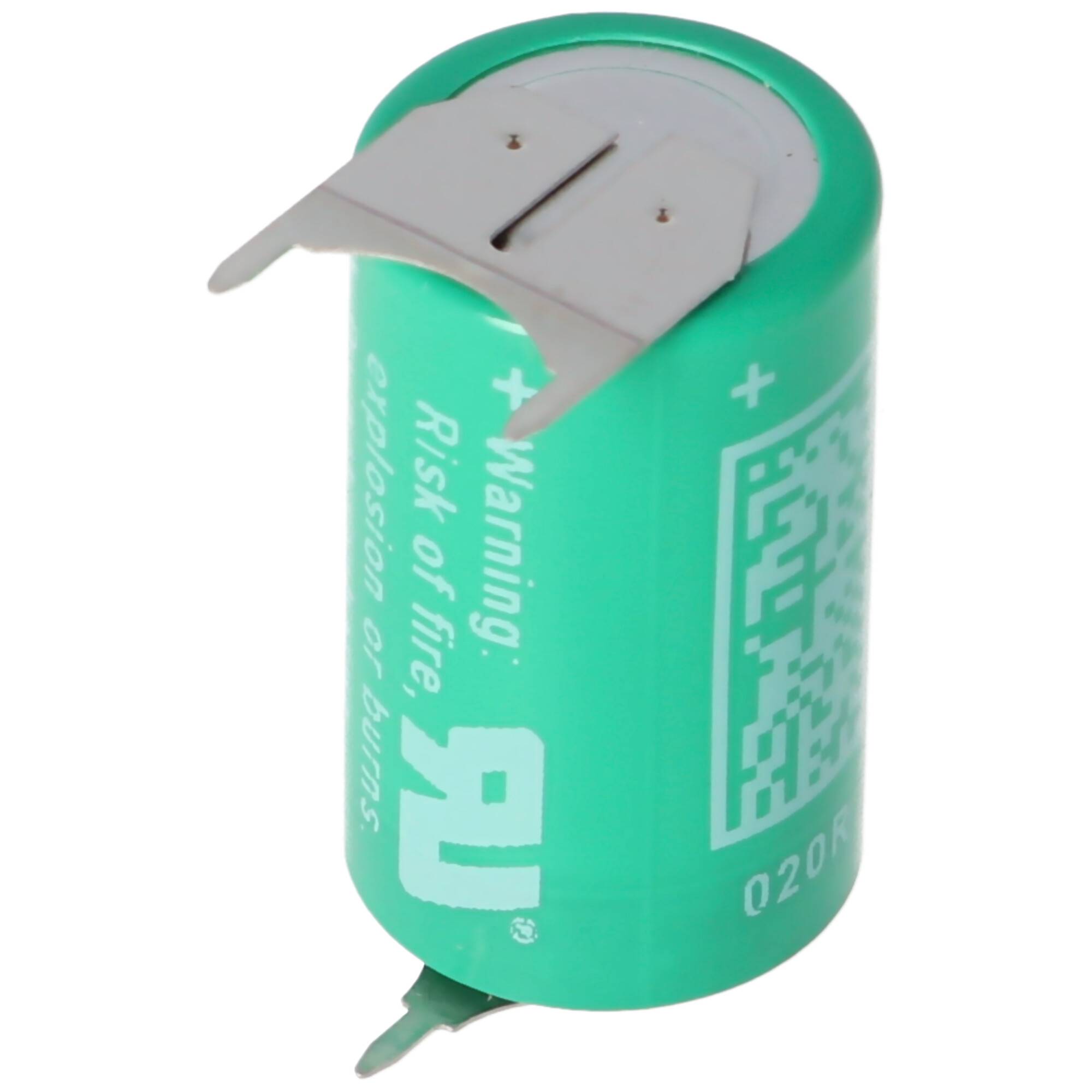 Varta CR1/2AA Lithium Batterie 6127 mit 3er Print Lötfahne, Pluskontakt 2er, Minus 1er, Rastermaß 10mm