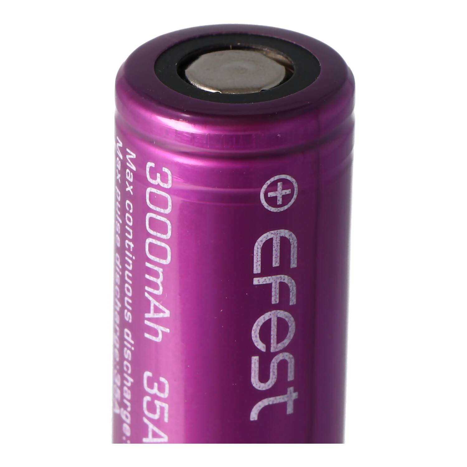 Efest Purple IMR 18650 3000mAh 3,6V - 3,7V min. 2900mAh typ. 3000mAh maximal 35A Stromabgabe (Flat Top) inkl. Akkuschutz