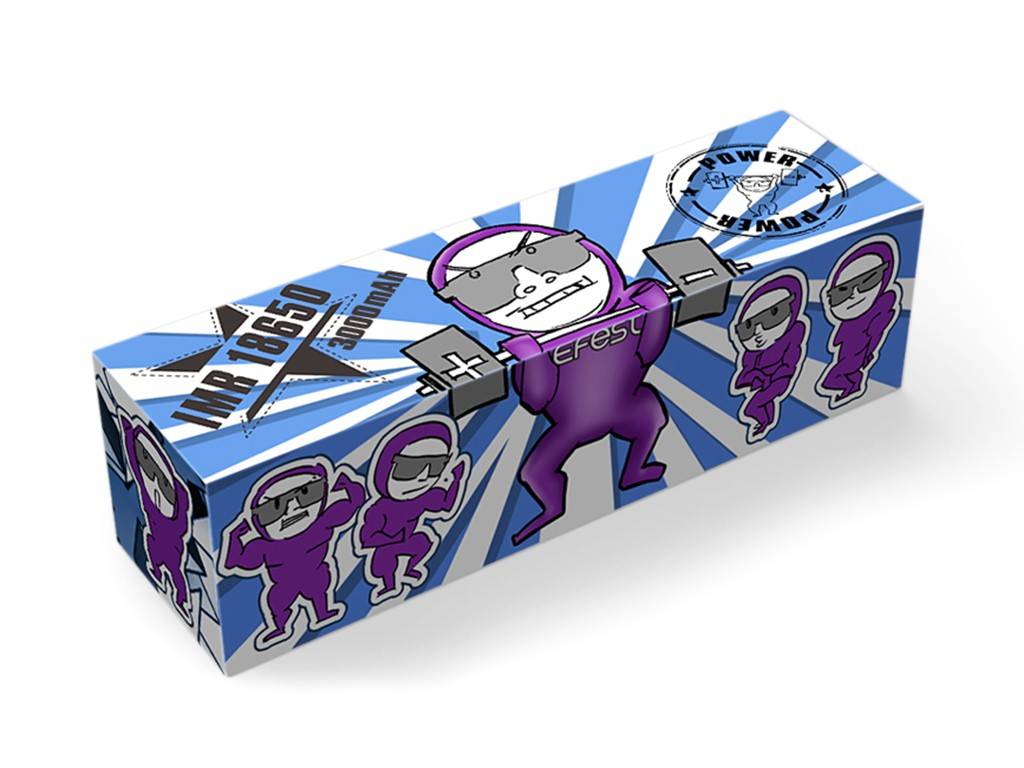 Efest Purple IMR 18650 3000mAh 3,6V - 3,7V min. 2900mAh typ. 3000mAh maximal 35A Stromabgabe (Flat Top) inkl. Akkuschutz