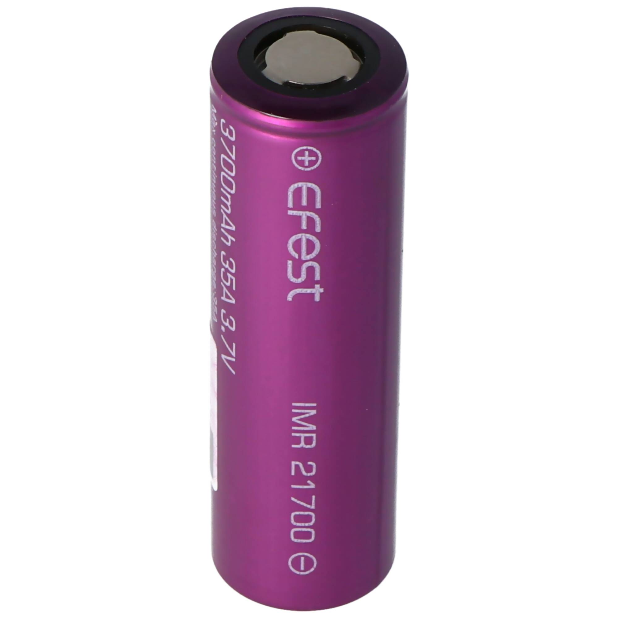 Efest IMR21700 - 3700mAh Li-Ion-Akku, 3,6V - 3,7V min. 3630mAh typ. 3700mAh maximal 30A Stromabgabe (Flat Top), 21,6mm x