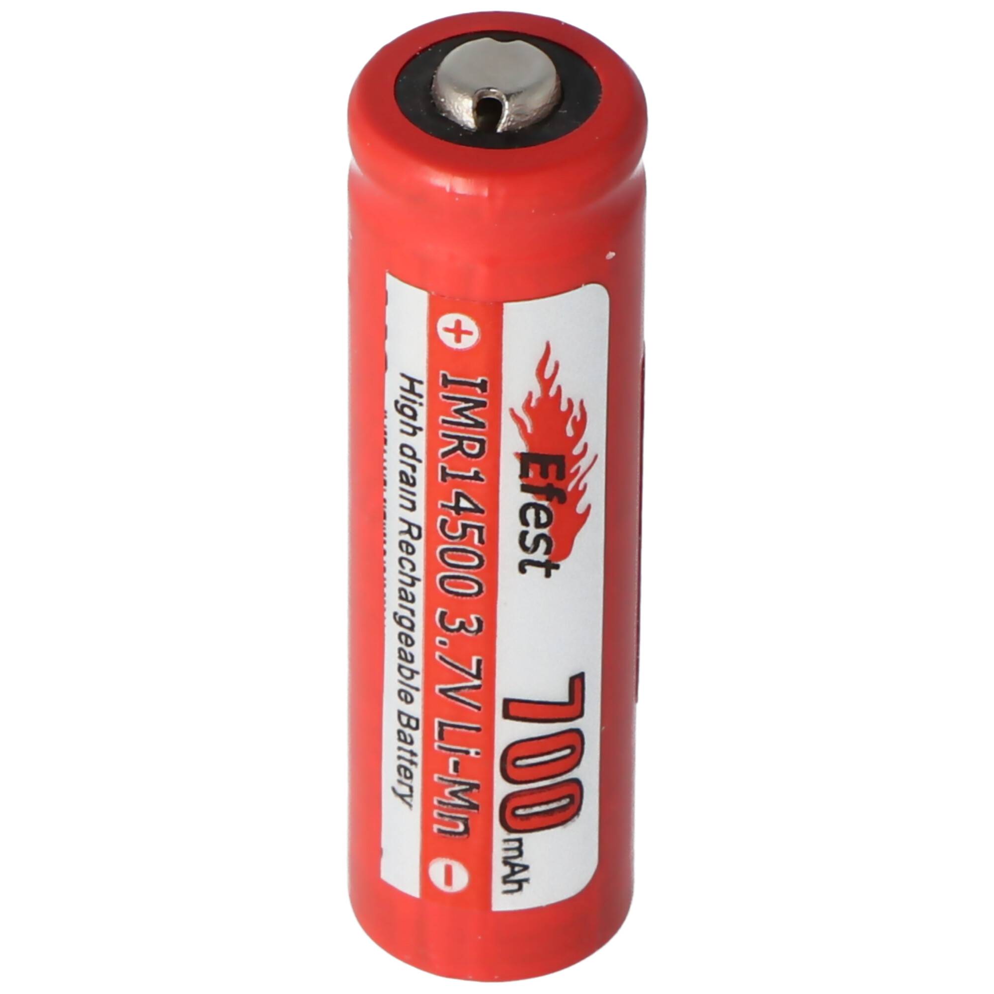 Efest IMR 14500 V2 Akku mit 700mAh 3,7V Li-Ion-Akku Pluspol erhöht, Abmessungen ca. 50,5x14,2mm beachten