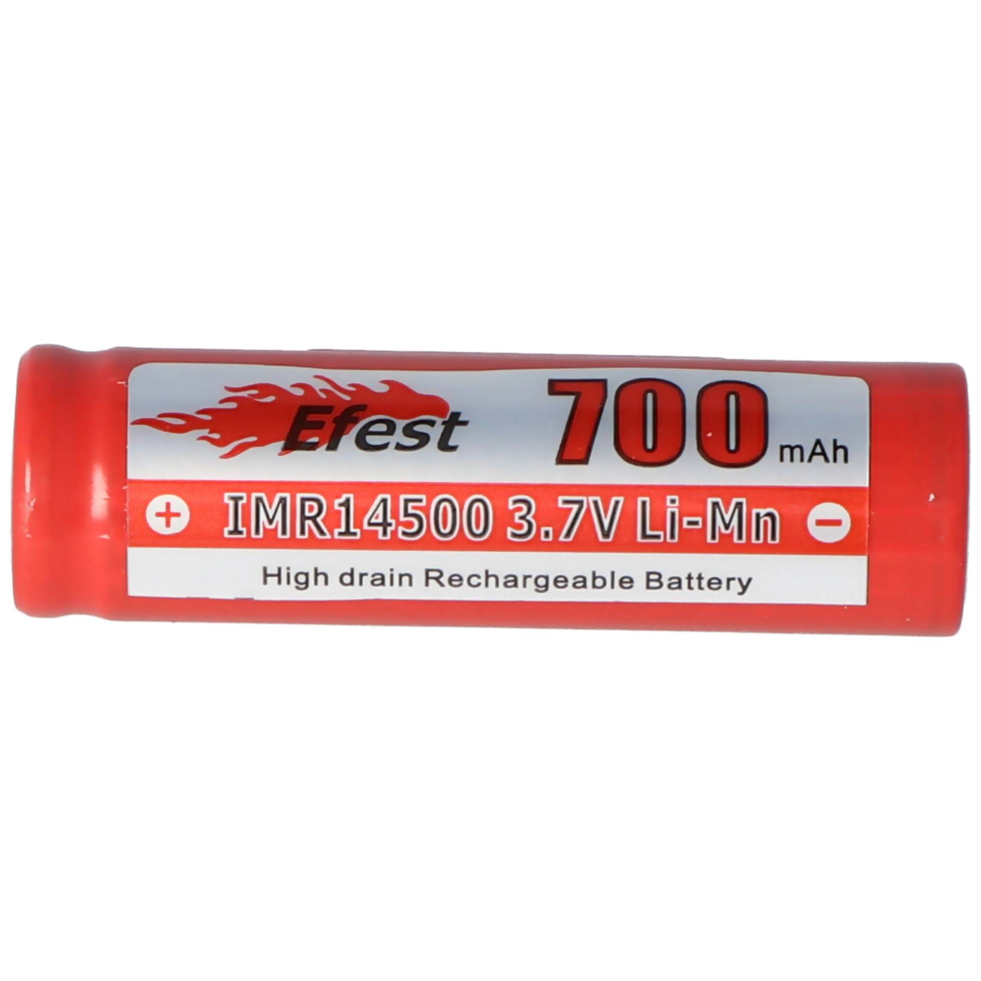 Efest IMR 14500 V1 - 700mAh 3,7V ungesicherter Li-Ion-Akku 50,1x14,15mm