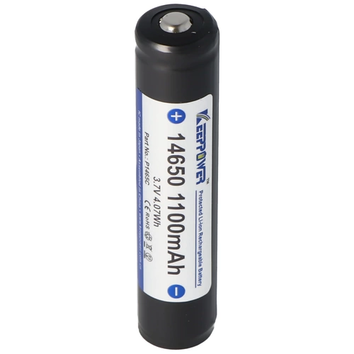 Keeppower 14650 1100mAh, 3,6V - 3,7V Li-Ion-Akku PCB geschützt, Abmessungen 67,45x14,15 Keeppower 14650 1100mAh, 3,6V - 3,7V Li-Ion-Akku PCB geschützt, Abmessungen 67,45x14,15