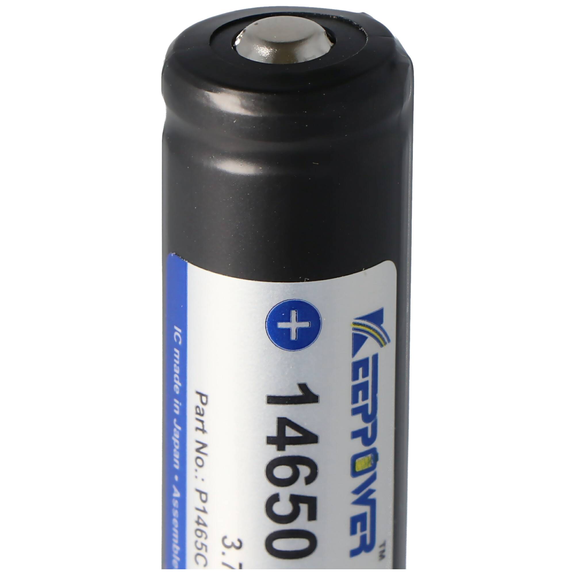 Keeppower 14650 1100mAh, 3,6V - 3,7V Li-Ion-Akku PCB geschützt, Abmessungen 67,45x14,15