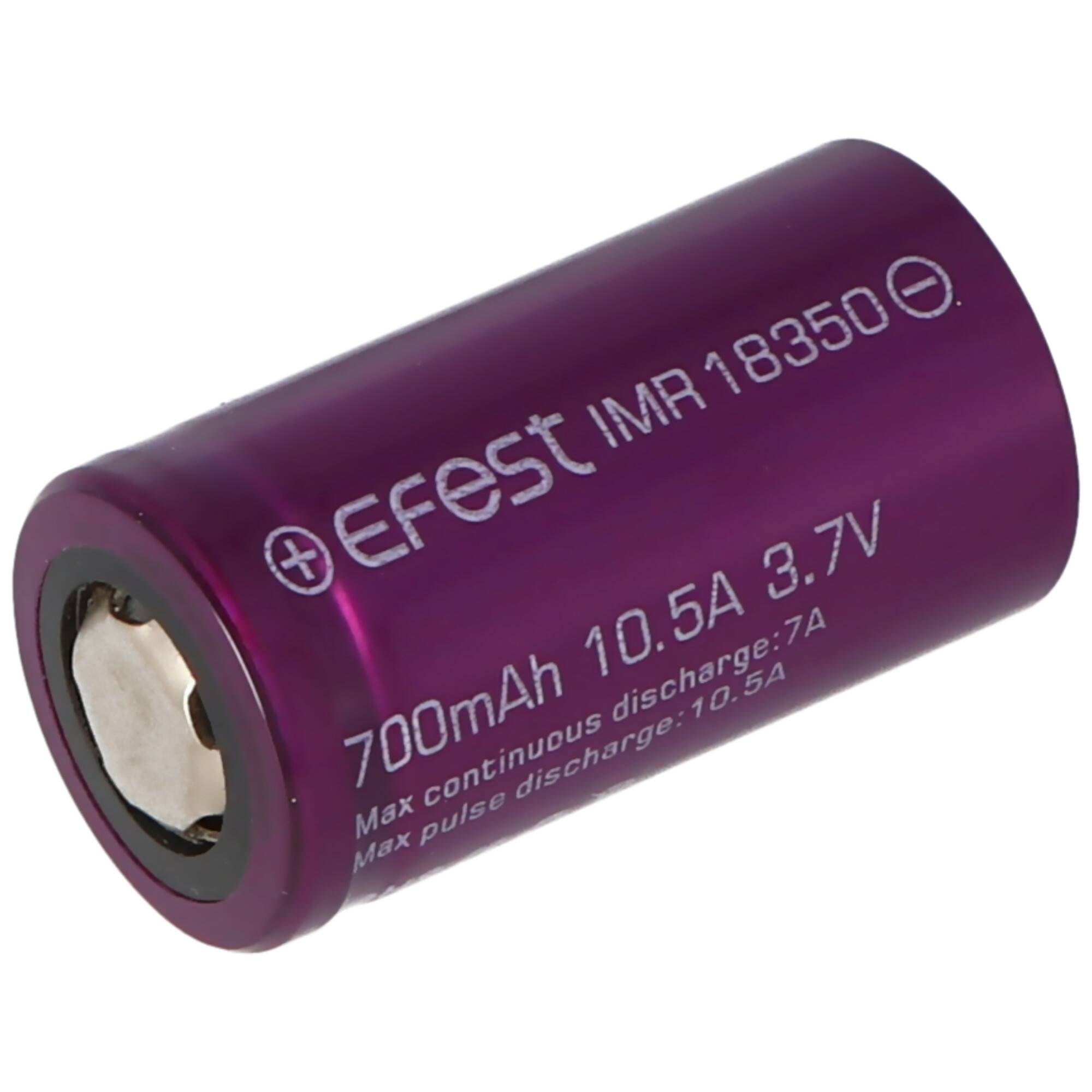 Efest Purple IMR18350 - 700mAh 3,7V Li-Ion-Akku (Pluspol flach)