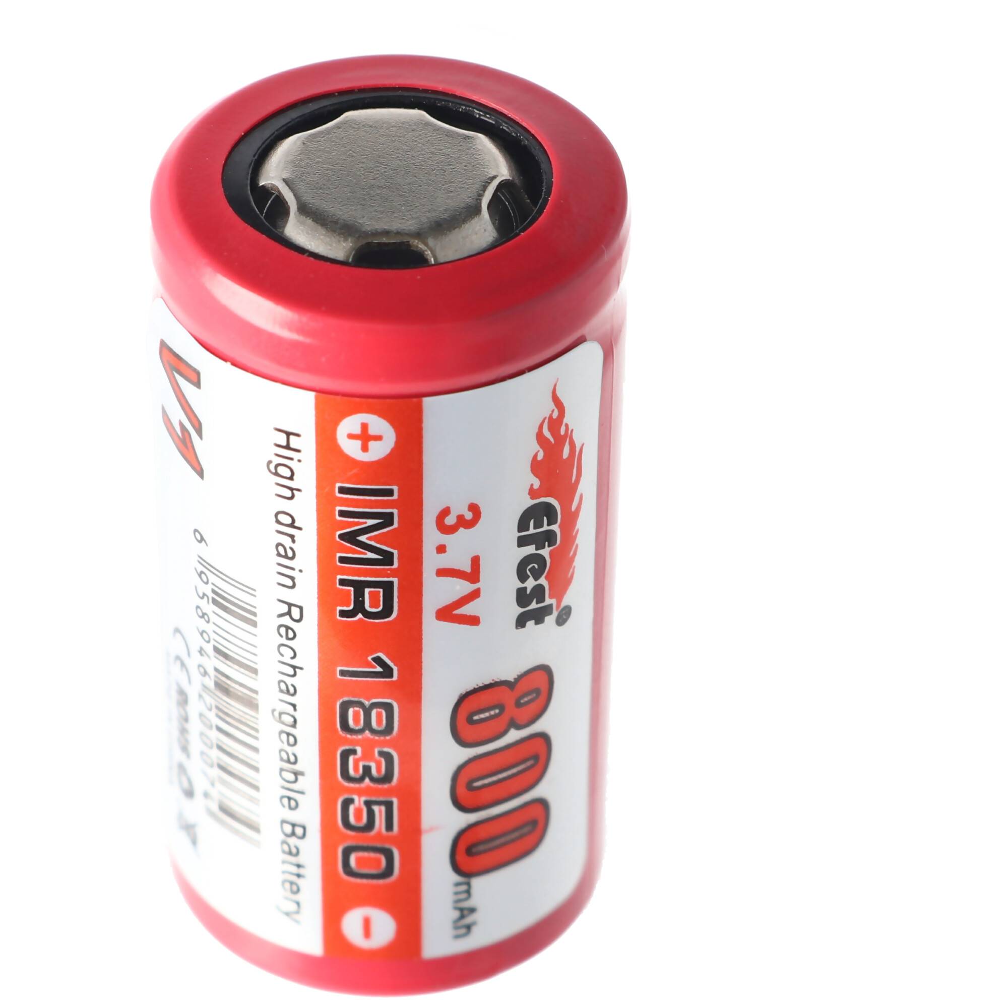 Efest IMR 18350 V1 - 800mAh 3,7V Li-Ion 34,85x18,3mm mit Pluspol flach, ungeschützt