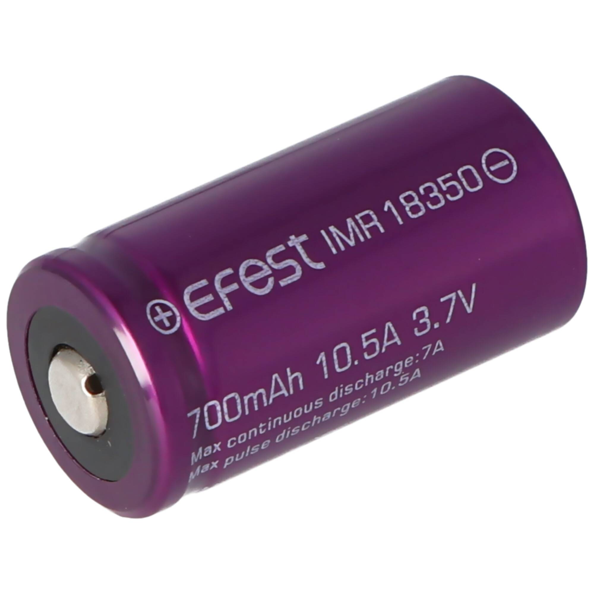 Efest Purple IMR18350 - 700mAh 3,7V Li-Ion-Akku (Pluspol erhöht)