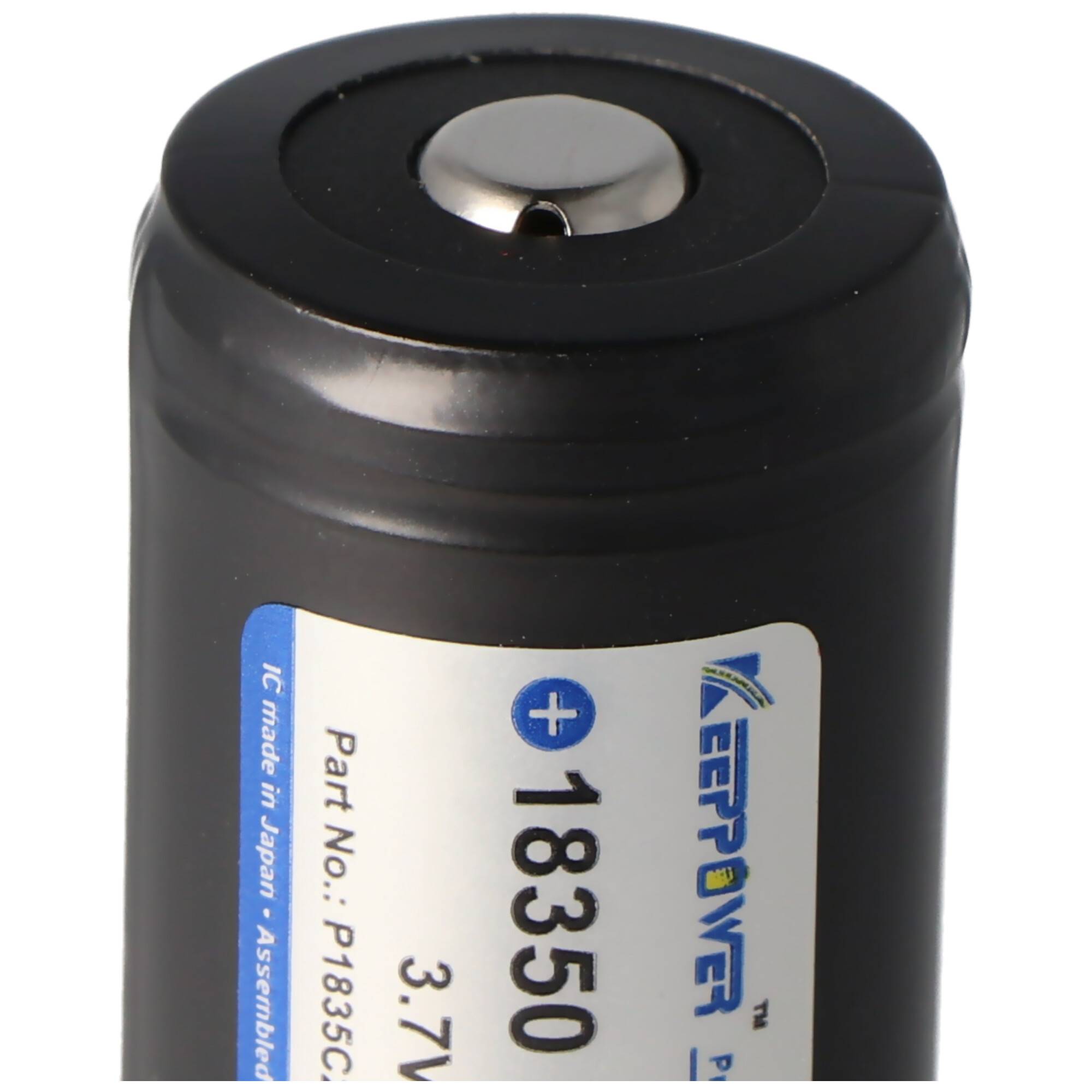 Keeppower 18350 - 1200mAh, 3,6V - 3,7V Li-Ion-Akku geschützt, Abmessungen beachten ca. 39x18,6mm