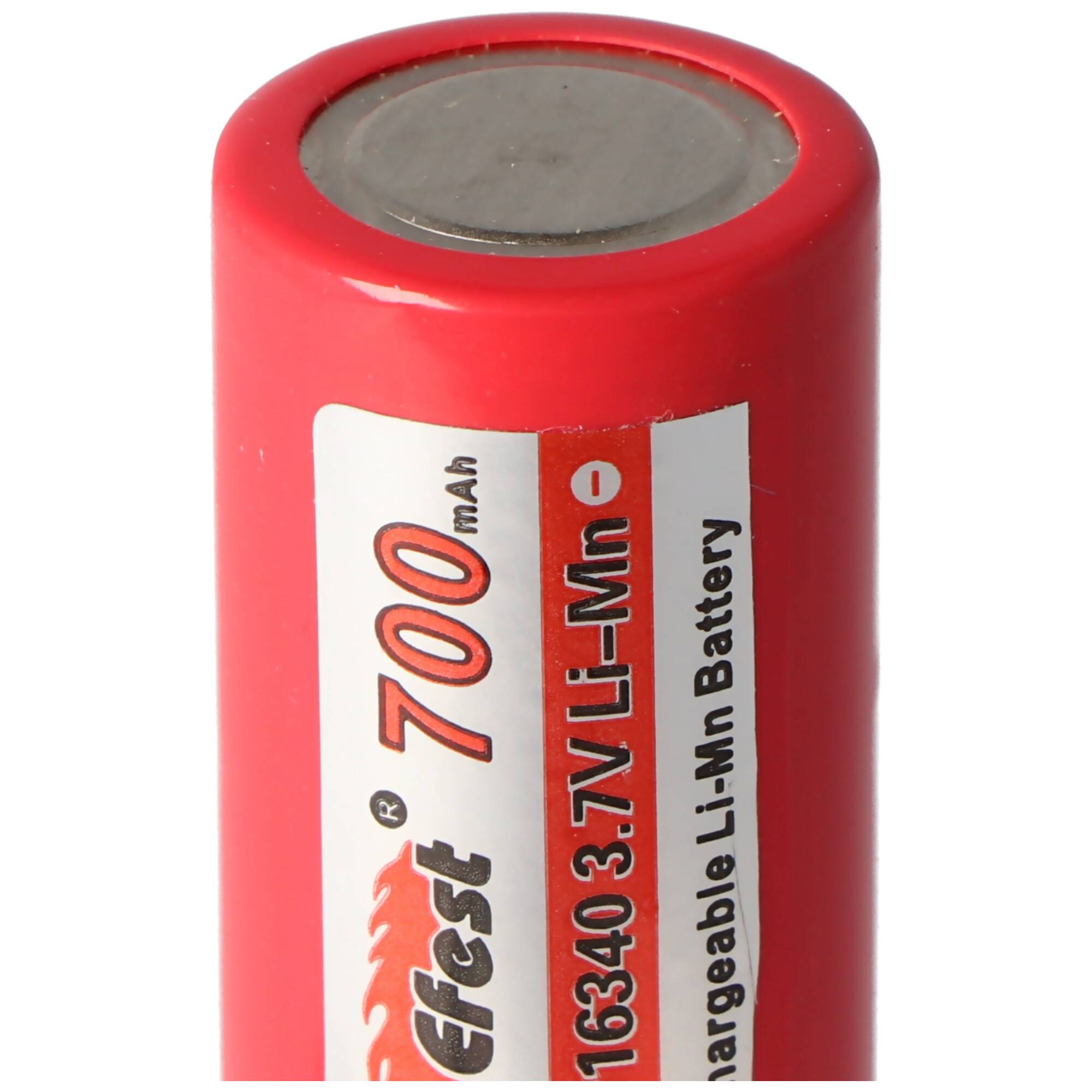 Efest IMR16340 700mAh 3,7V mit Pluspol flach Li-Ion-Akku 33,80x16,6mm beachten
