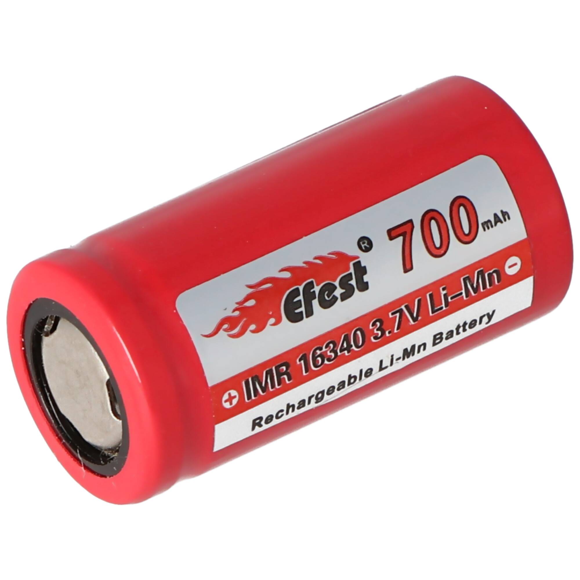 Efest IMR16340 700mAh 3,7V mit Pluspol flach Li-Ion-Akku 33,80x16,6mm beachten
