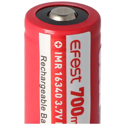 Efest IMR 16340 V2 700mAh 3,7V Pluspol erhöht LiMn (IMR) Akku Efest IMR 16340 V2 700mAh 3,7V Pluspol erhöht LiMn (IMR) Akku
