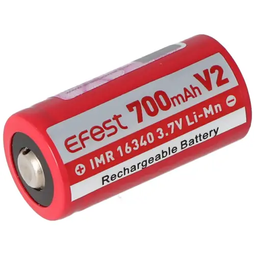 Efest IMR 16340 V2 700mAh 3,7V Pluspol erhöht LiMn (IMR) Akku Efest IMR 16340 V2 700mAh 3,7V Pluspol erhöht LiMn (IMR) Akku