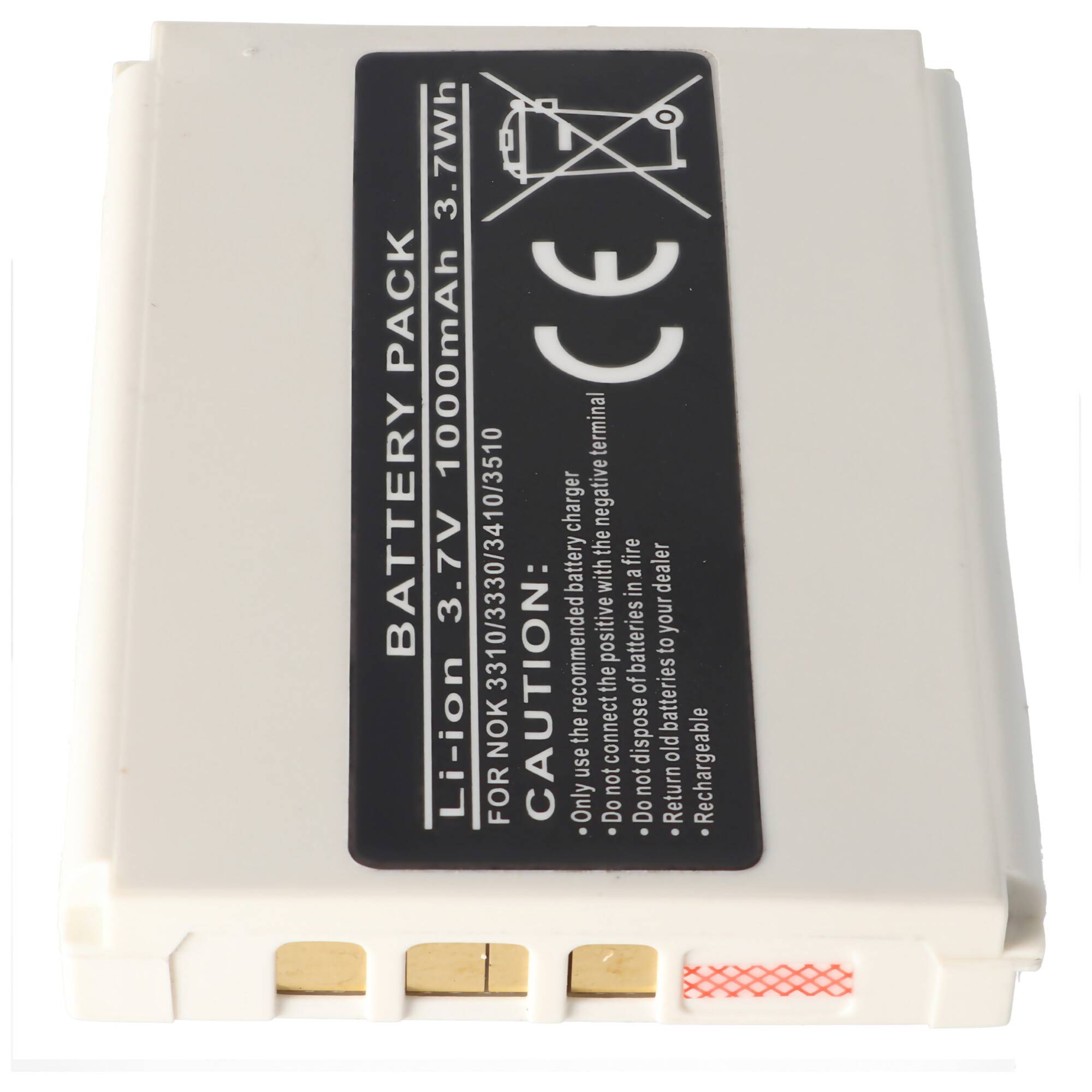 Akku passend für Nokia BLC-2 Akku 3310, 3330, 3410, 3510, Li-Ion, 3,7V, 1000mAh, 3,7Wh