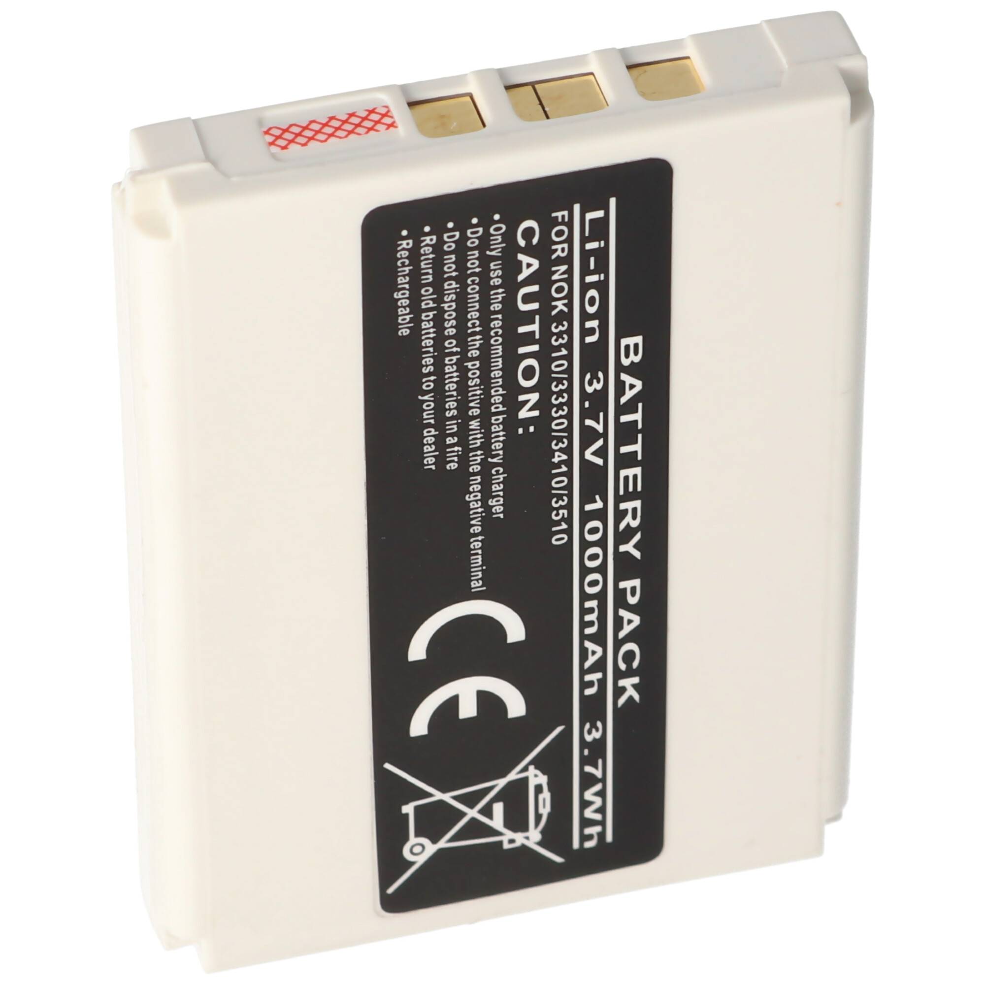 Akku passend für Nokia BLC-2 Akku 3310, 3330, 3410, 3510, Li-Ion, 3,7V, 1000mAh, 3,7Wh