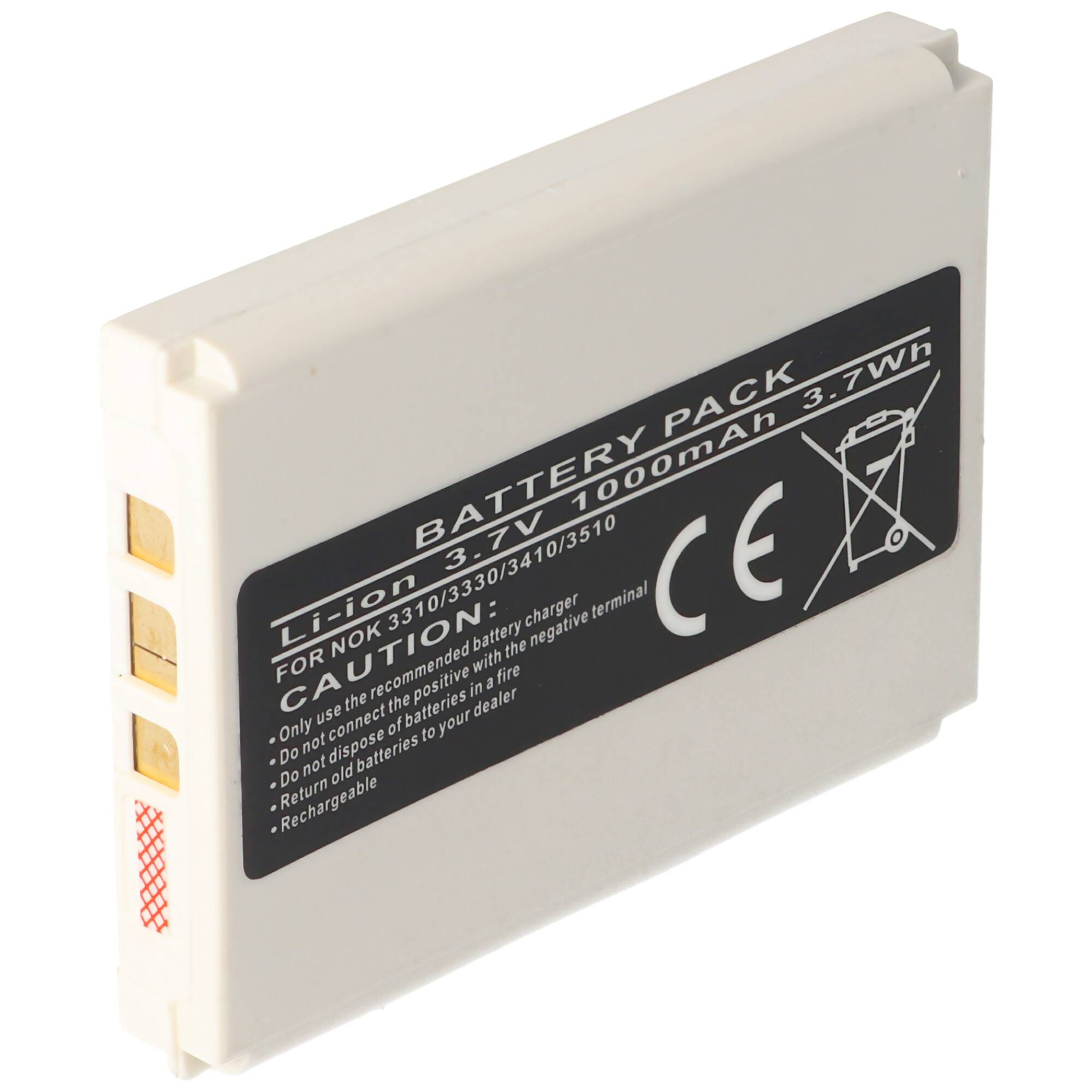 Akku passend für Nokia BLC-2 Akku 3310, 3330, 3410, 3510, Li-Ion, 3,7V, 1000mAh, 3,7Wh