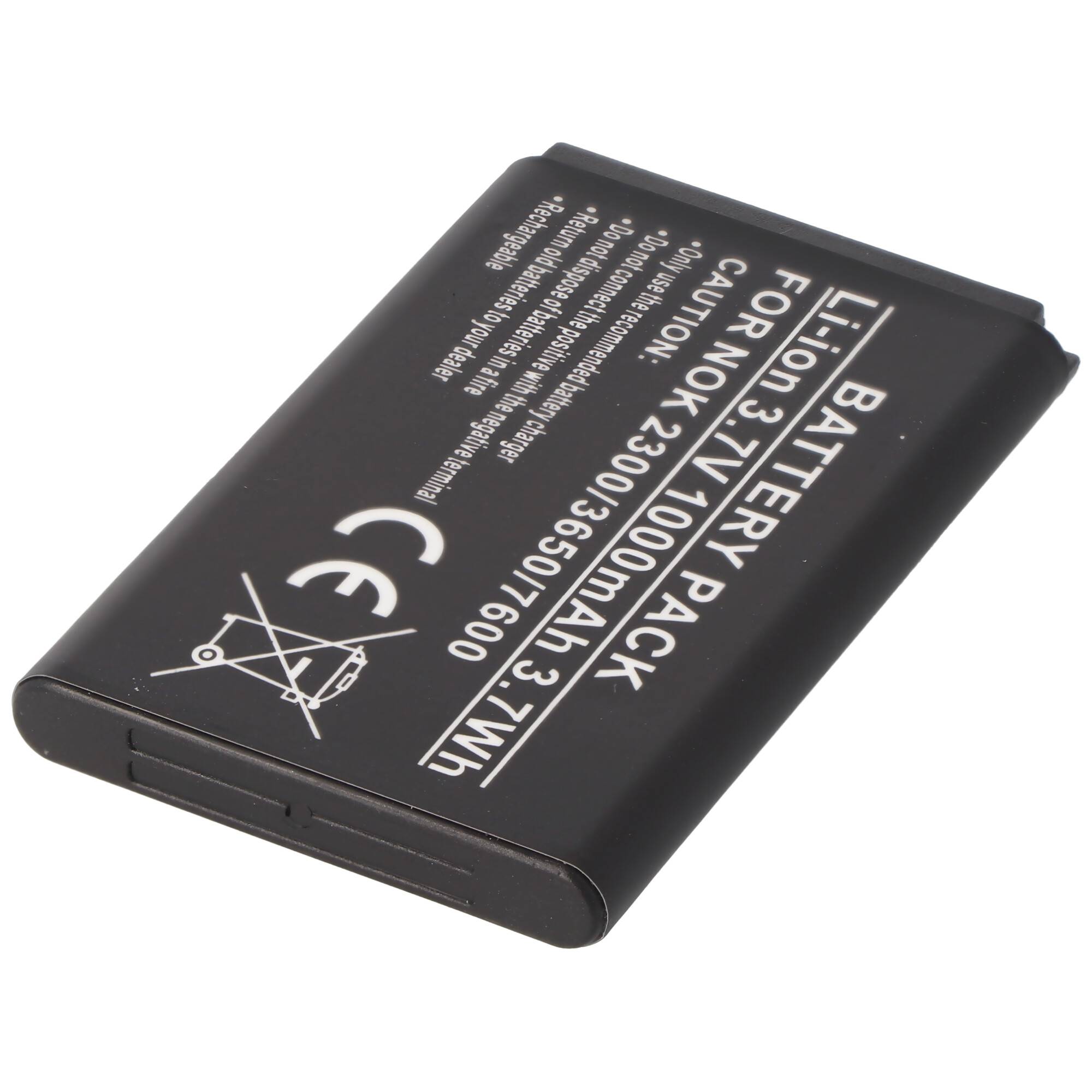 Akku passend für Nokia 2300, 3650, 7600, Li-Ion, 3,7V, 1000mAh, 3,7Wh