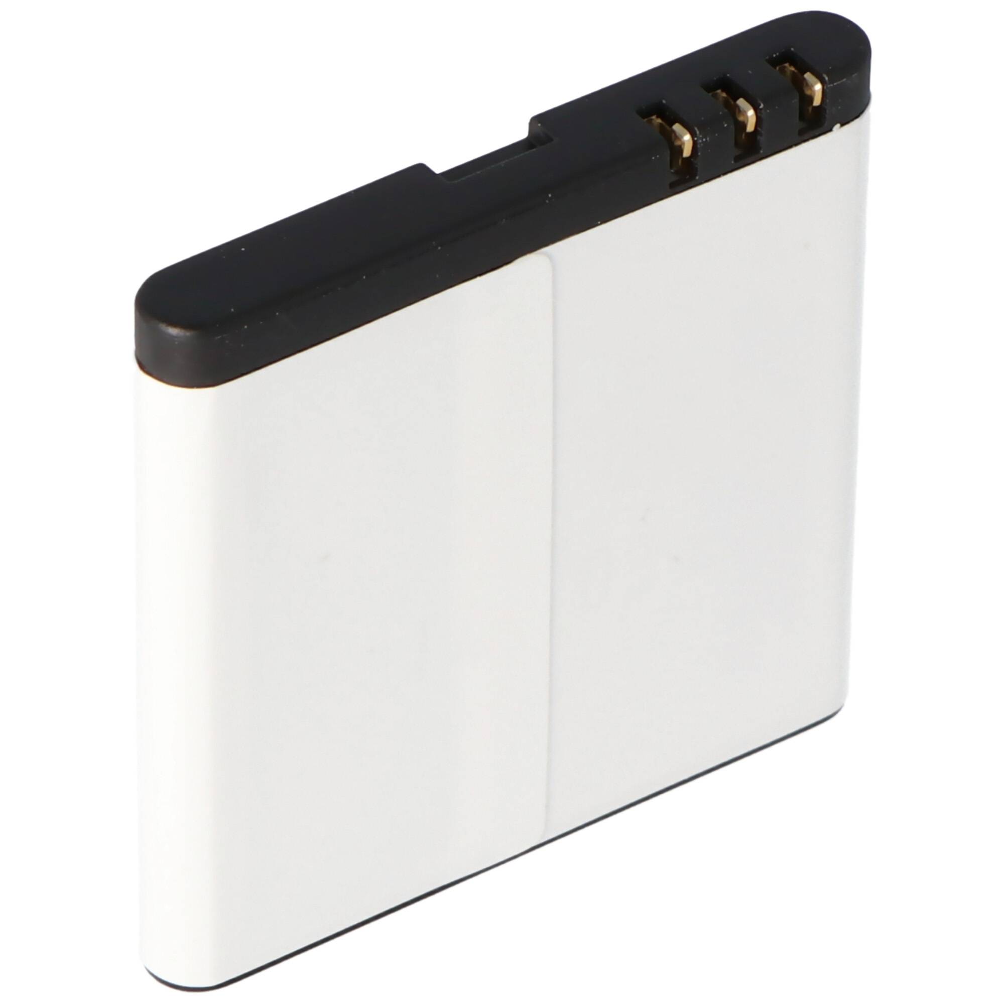 Akku passend für Nokia 7390, Li-Ion, 3,7V, 650mAh, 2,4Wh 39,9 x 40,9 x 5,7mm