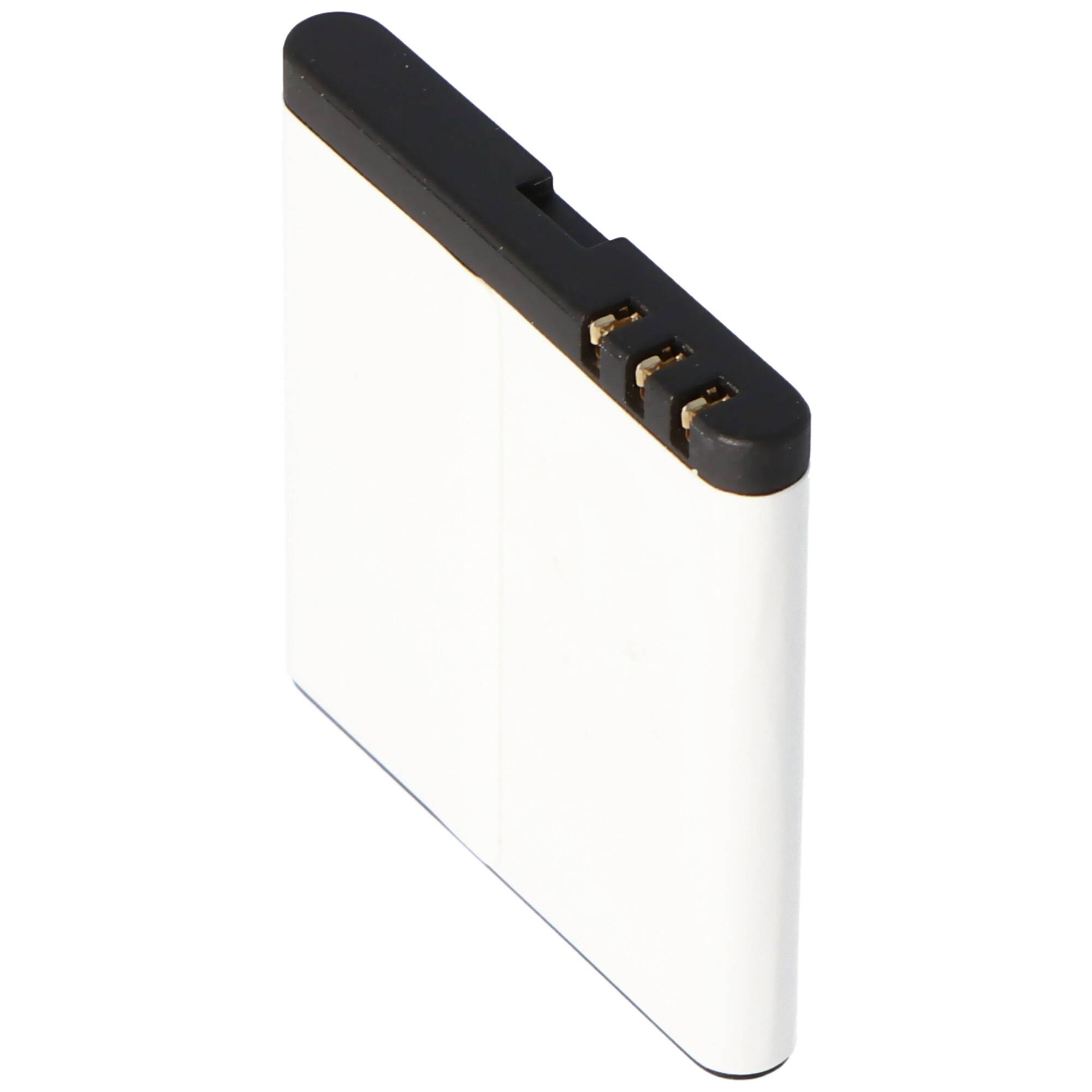 Akku passend für Nokia 7390, Li-Ion, 3,7V, 650mAh, 2,4Wh 39,9 x 40,9 x 5,7mm