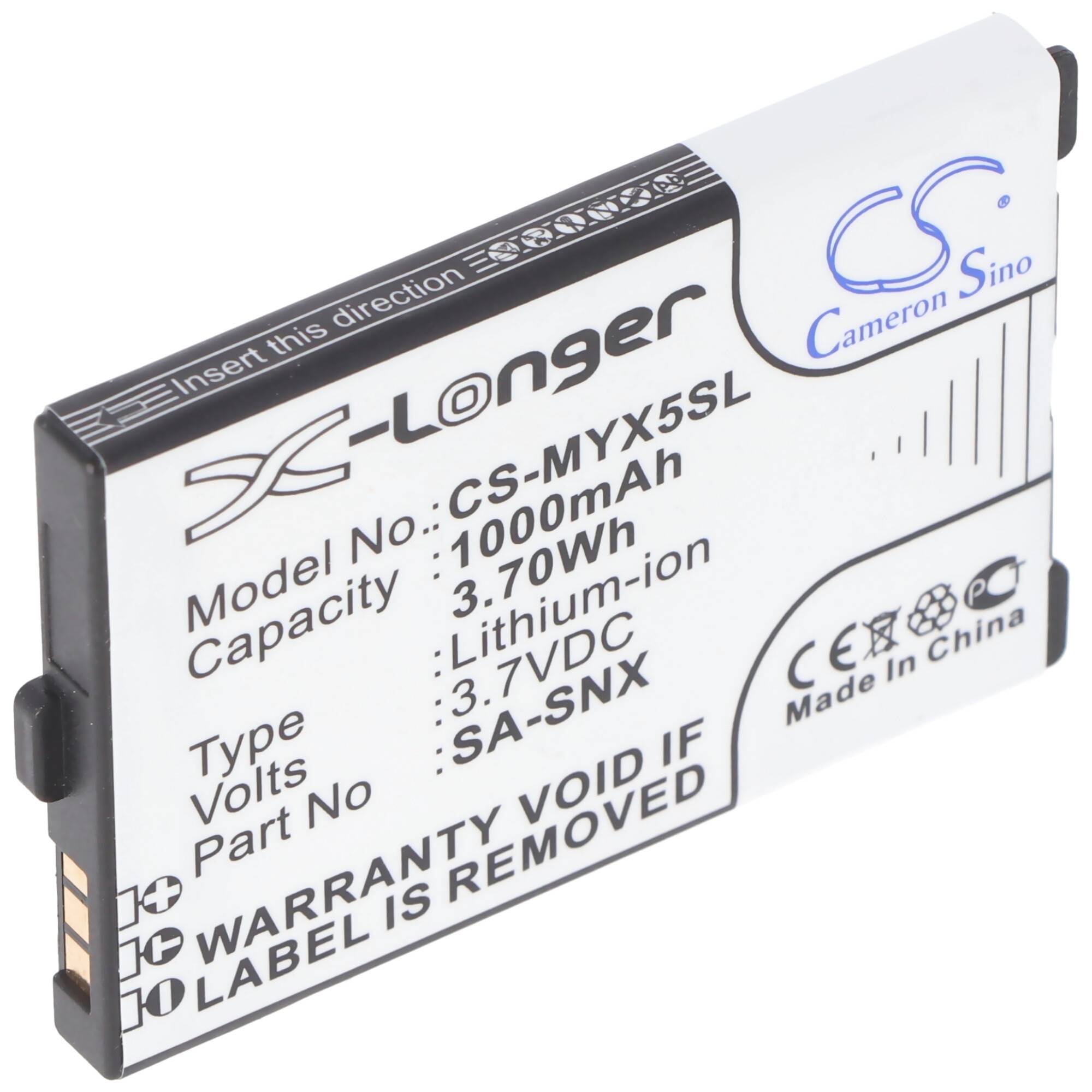 Akku passend für Sagem myX-3, myX-5, Li-Ion, 3,7V, 1000mAh, 3,7Wh