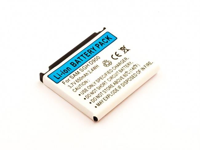 Akku passend für Samsung SGH D900, Li-Ion, 3,7V, 650mAh, 2,4Wh